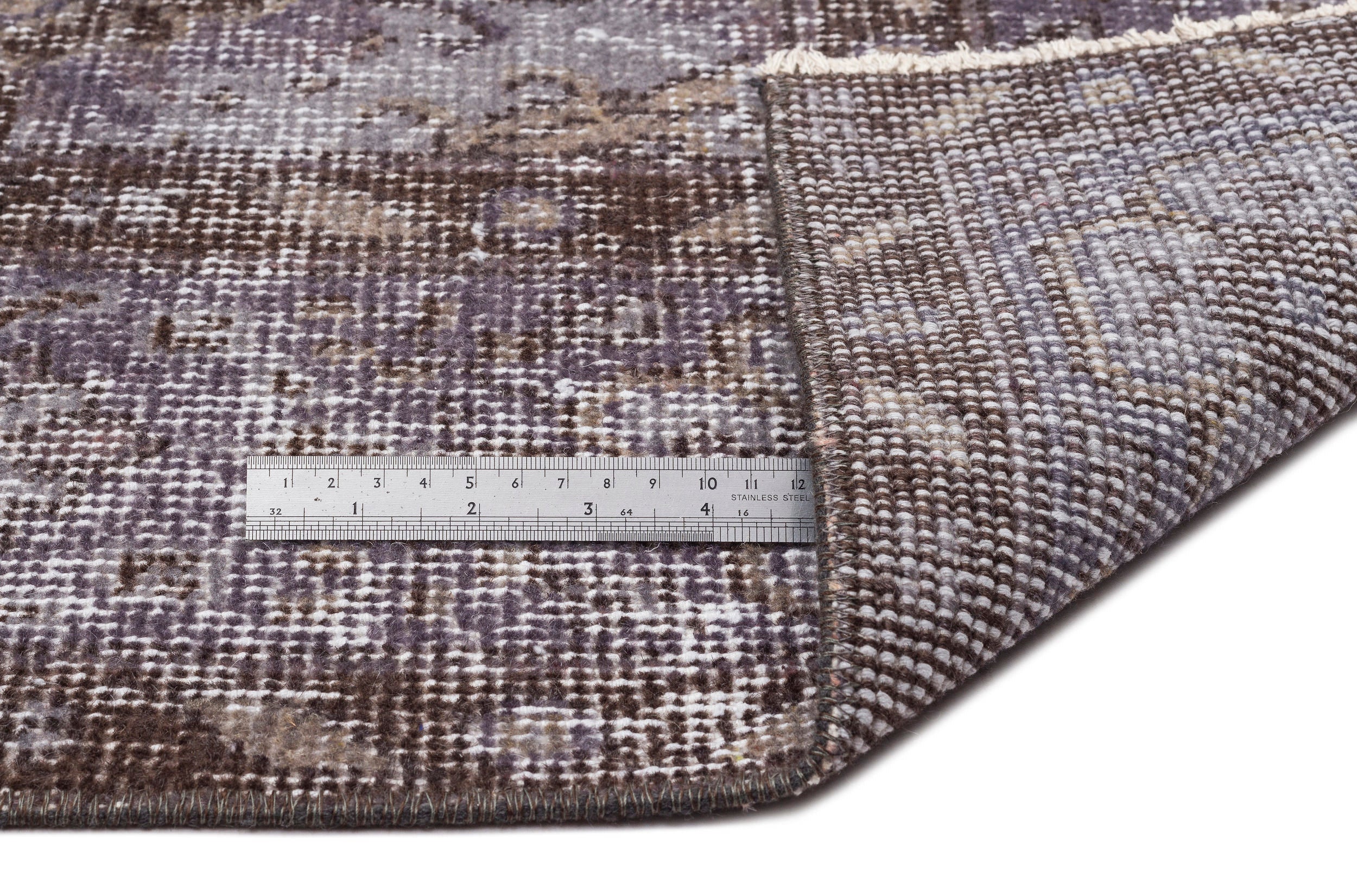 Atina Grey Vintage Wool Handmade Area Rug 5'7" x 9'4"