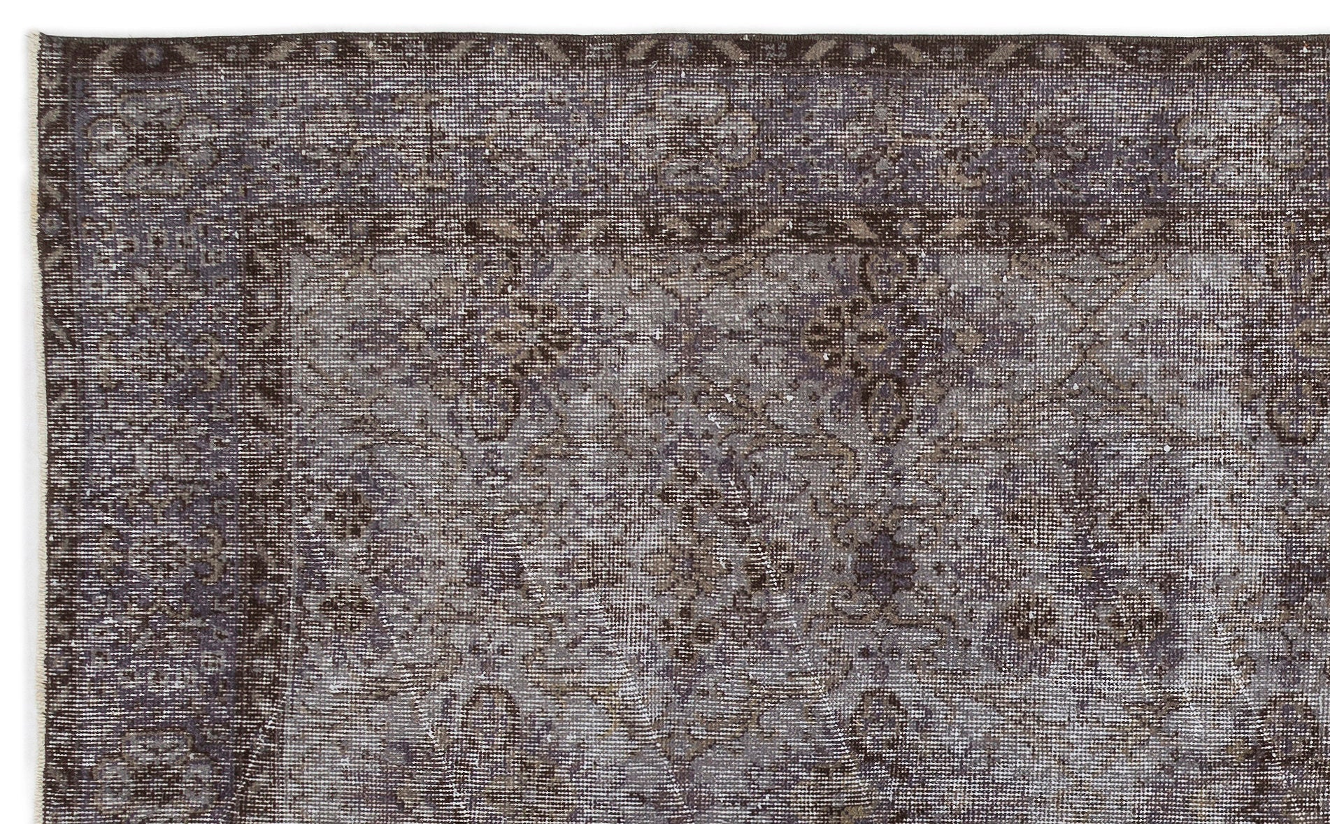 Atina Grey Vintage Wool Handmade Area Rug 5'7" x 9'4"