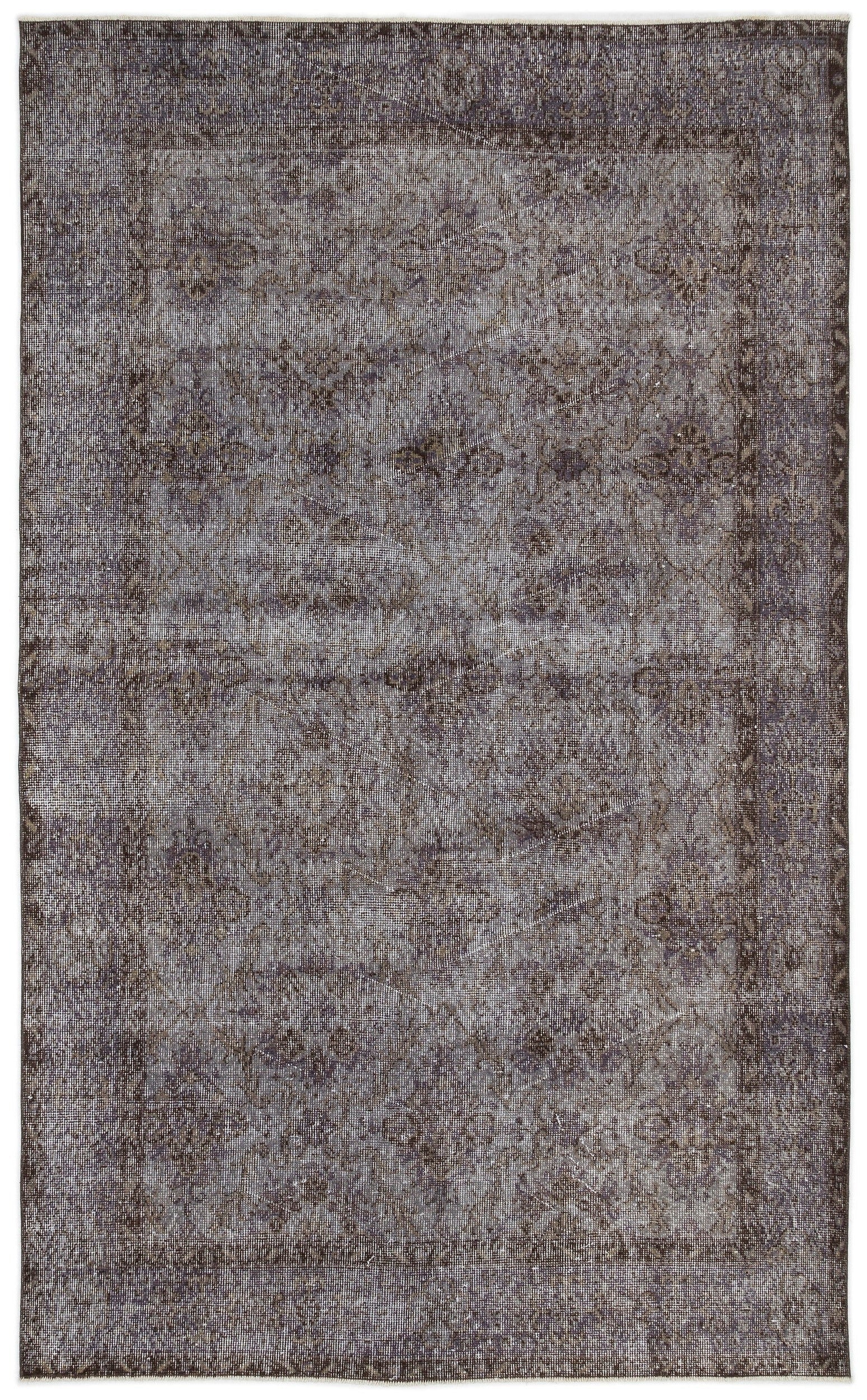 Atina Grey Vintage Wool Handmade Area Rug 5'7" x 9'4"