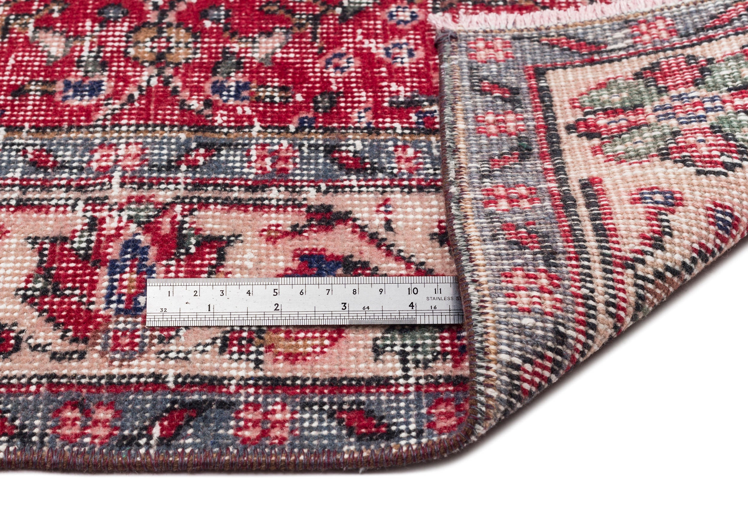 Atina Red Vintage Wool Handmade Area Rug 5'6" x 9'1"