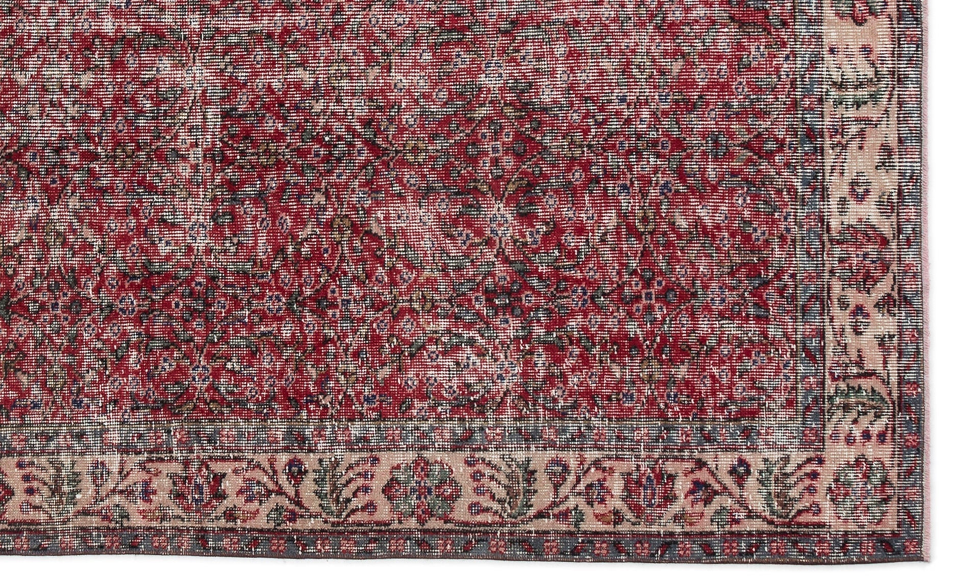 Atina Red Vintage Wool Handmade Area Rug 5'6" x 9'1"