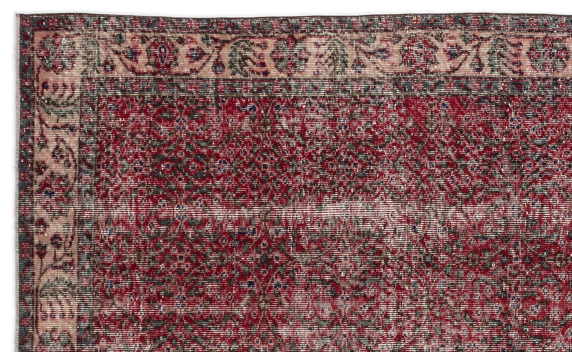 Atina Red Vintage Wool Handmade Area Rug 5'6" x 9'1"