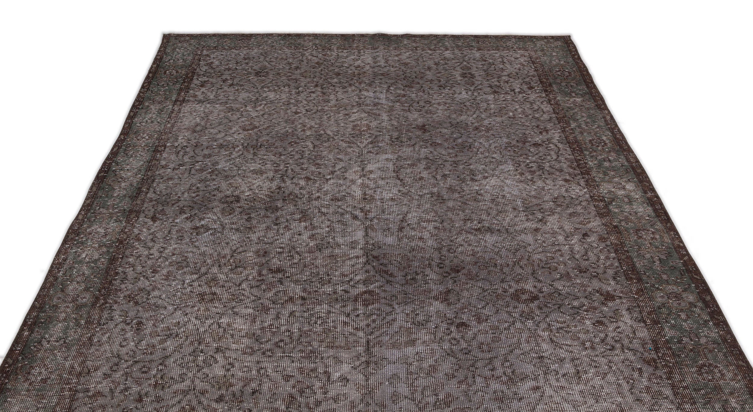 Atina Grey Vintage Wool Handmade Area Rug 5'10" x 9'5"