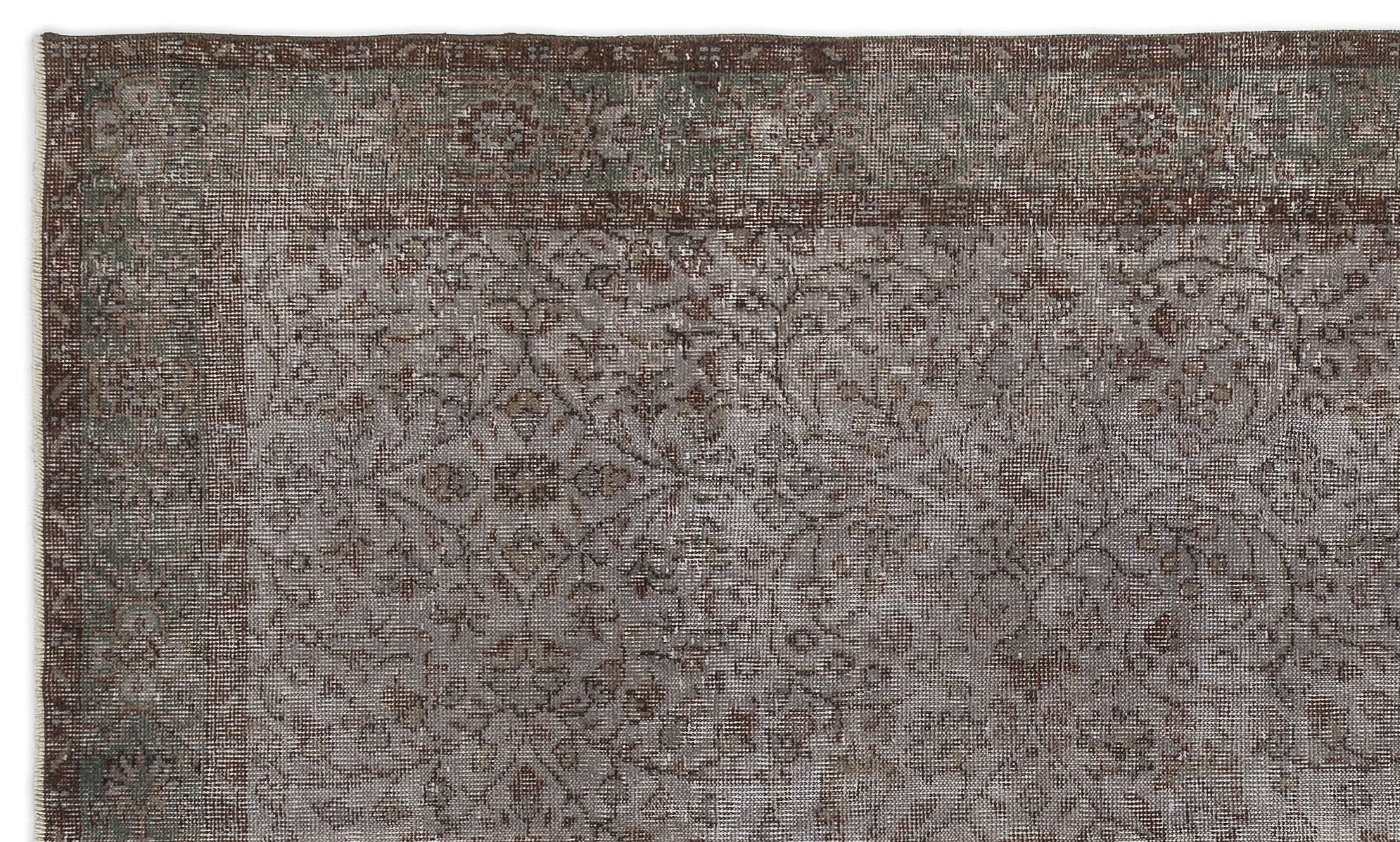Atina Grey Vintage Wool Handmade Area Rug 5'10" x 9'5"