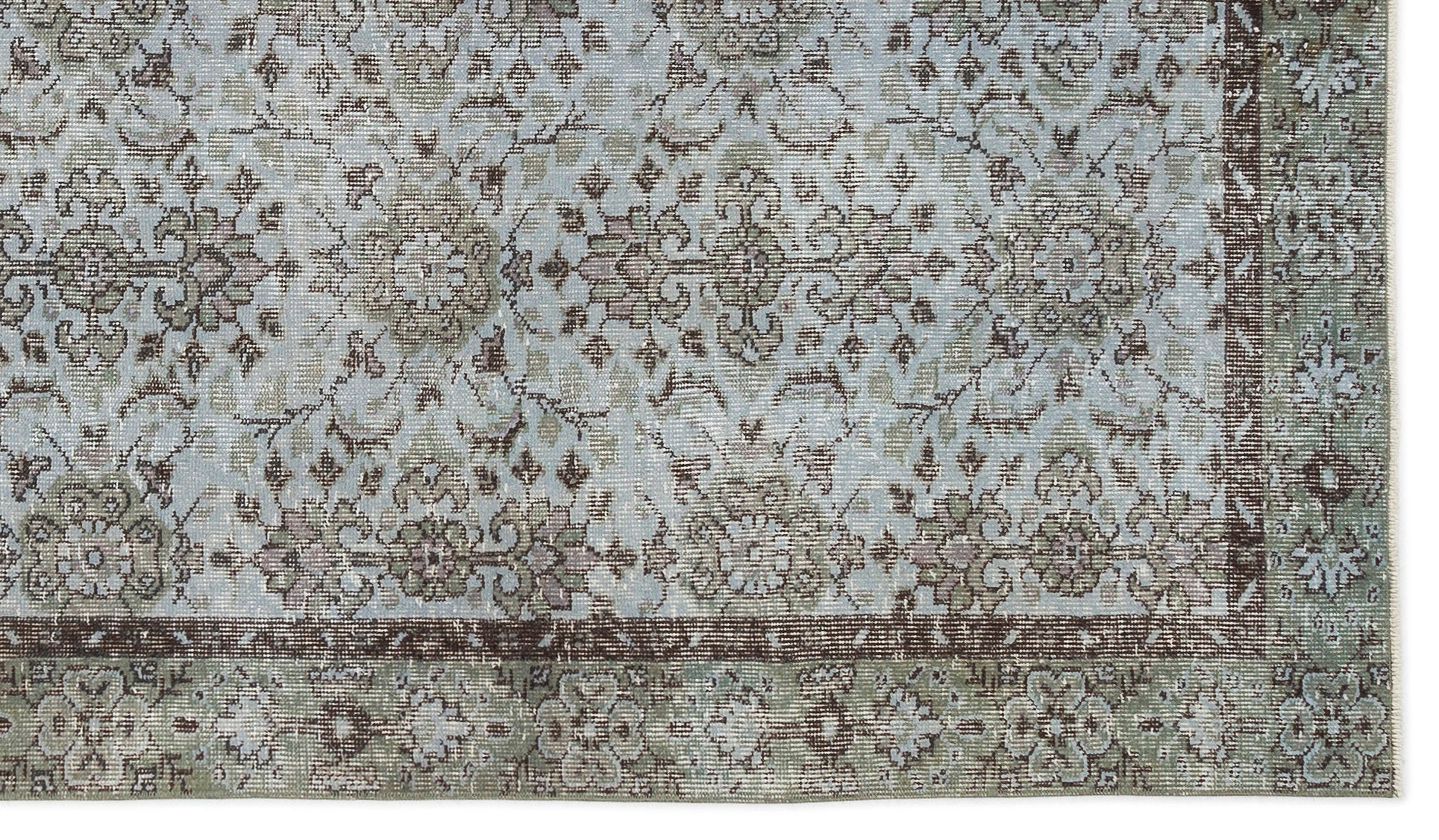 Atina Blue Vintage Wool Handmade Area Rug 5'4" x 9'6"