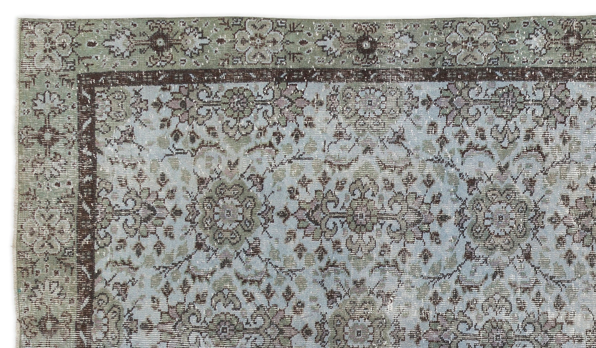 Atina Blue Vintage Wool Handmade Area Rug 5'4" x 9'6"