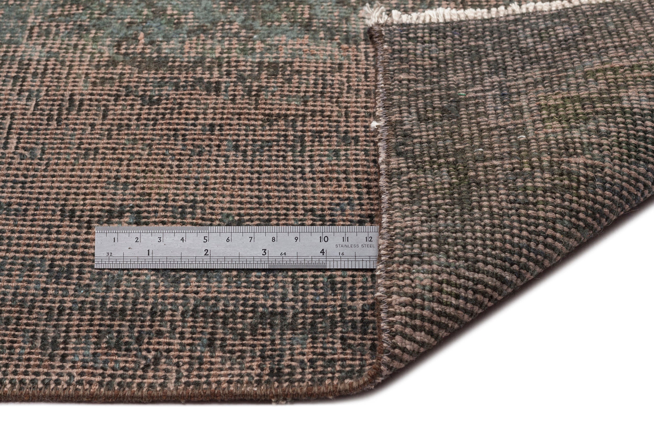 Atina Brown Vintage Wool Handmade Area Rug 5'2" x 8'8"