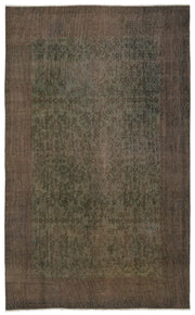 Atina Brown Vintage Wool Handmade Area Rug 5'2" x 8'8"