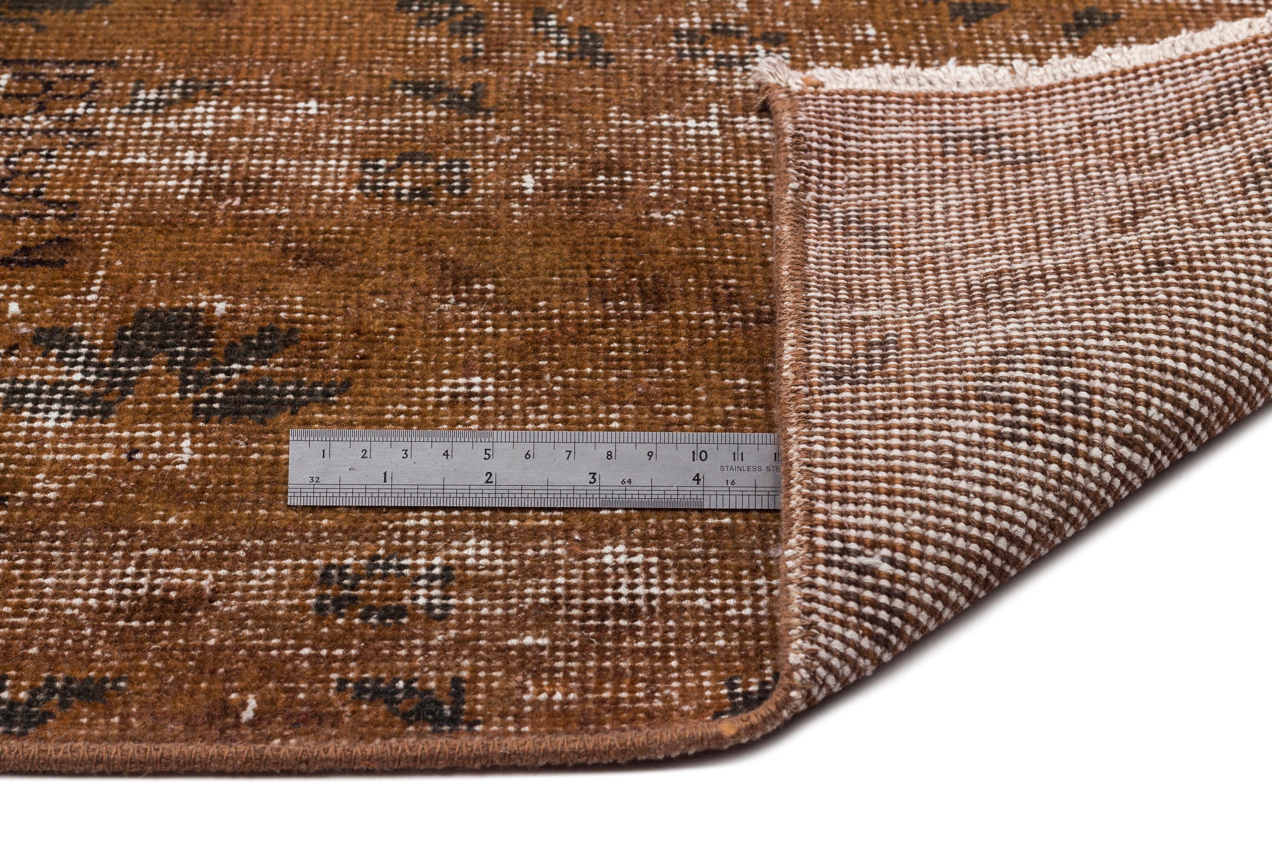 Atina Brown Vintage Wool Handmade Area Rug 7'0" x 10'0"