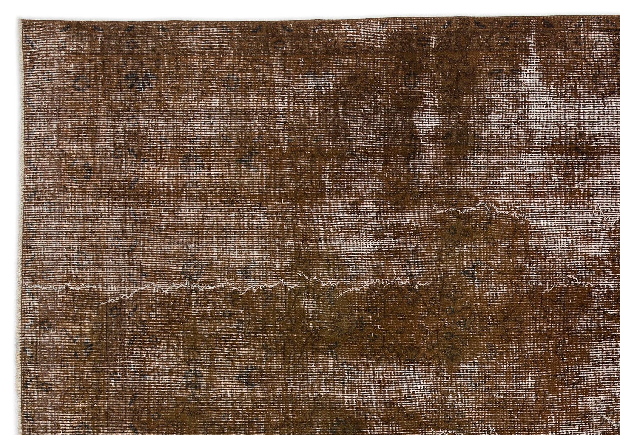 Atina Brown Vintage Wool Handmade Area Rug 7'0" x 10'0"