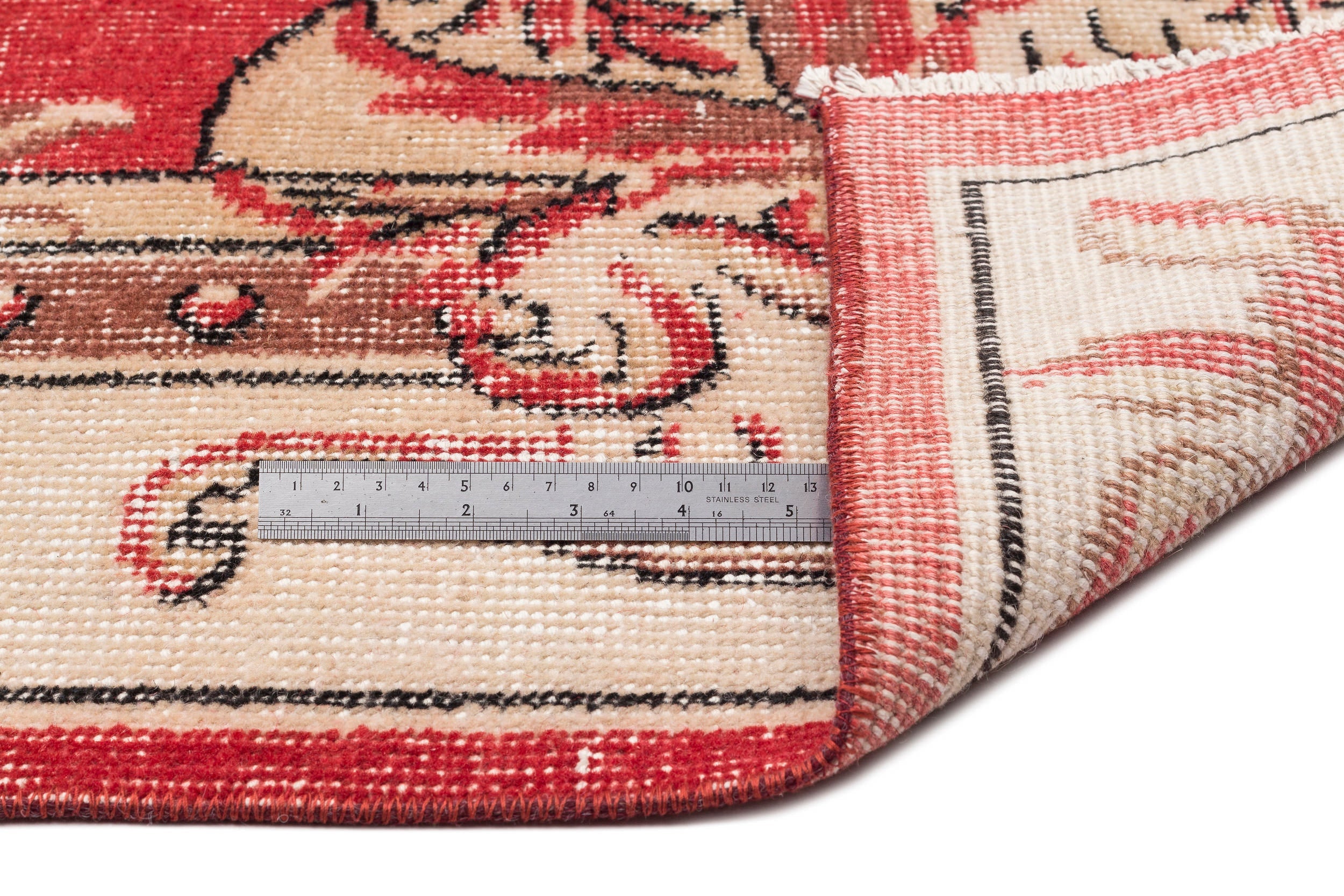Atina Red Vintage Wool Handmade Area Rug 6'6" x 9'7"
