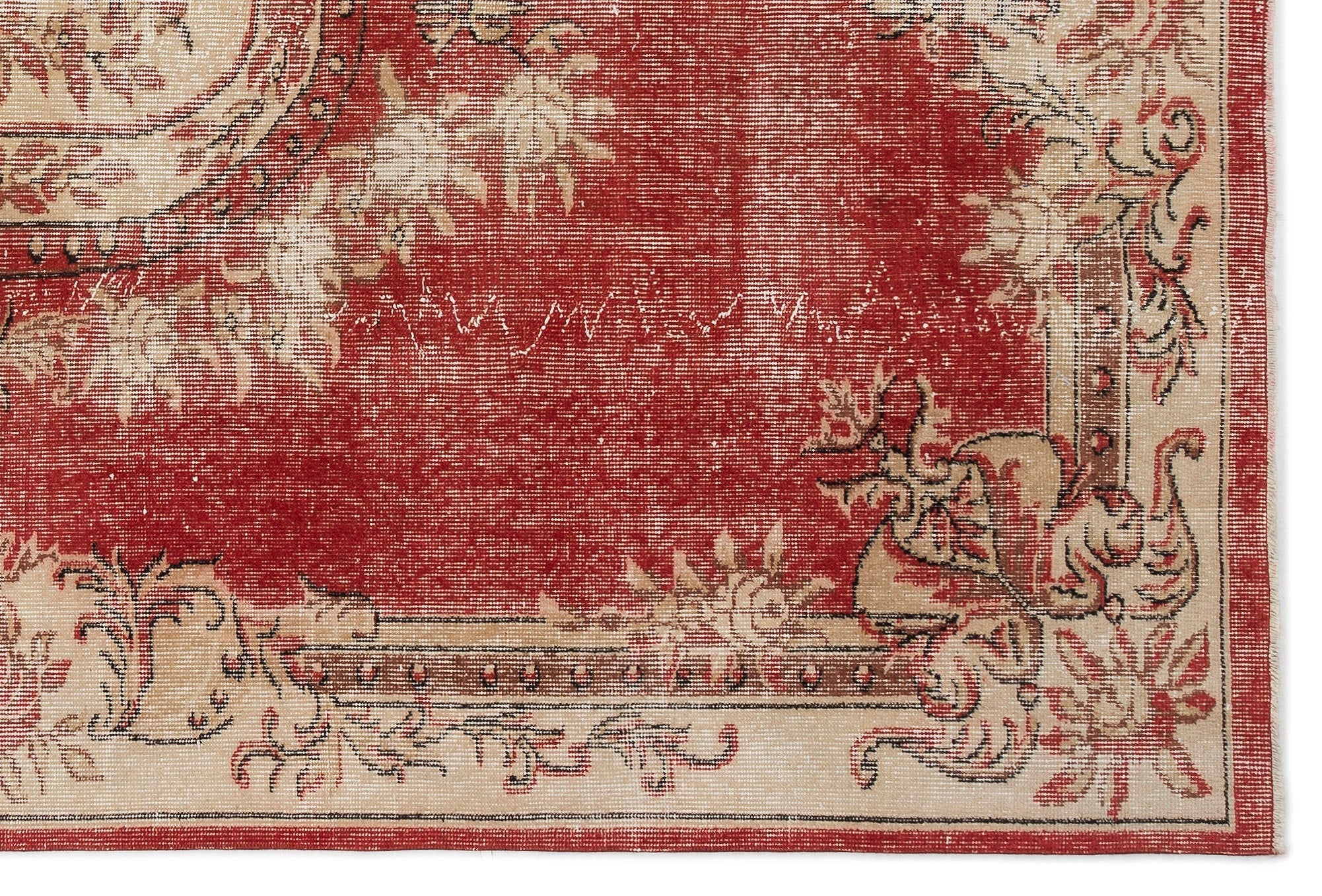 Atina Red Vintage Wool Handmade Area Rug 6'6" x 9'7"