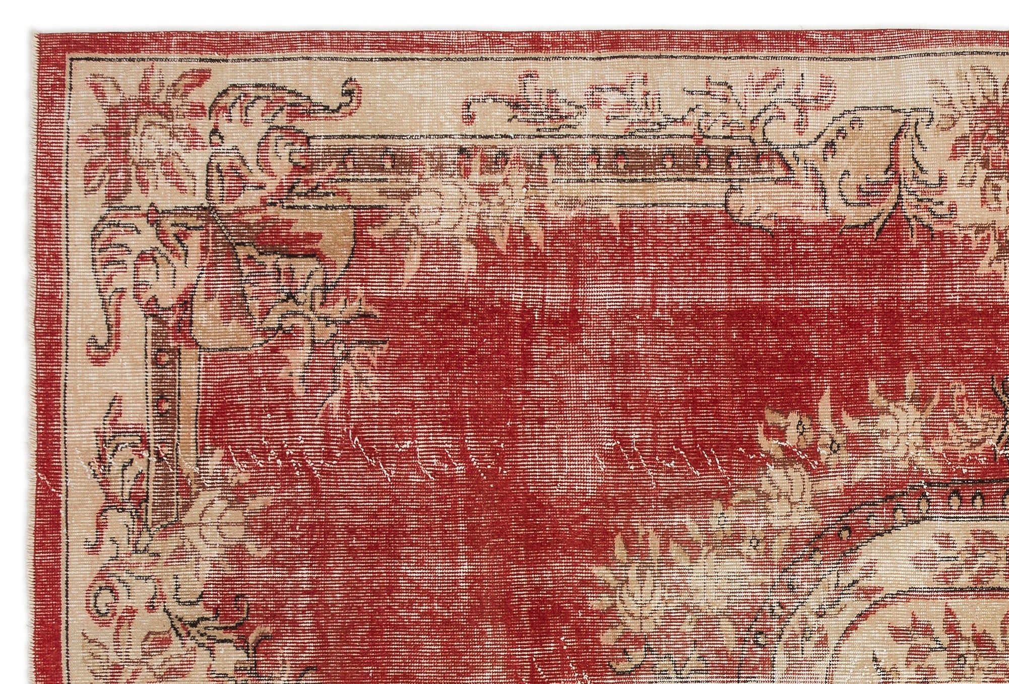 Atina Red Vintage Wool Handmade Area Rug 6'6" x 9'7"
