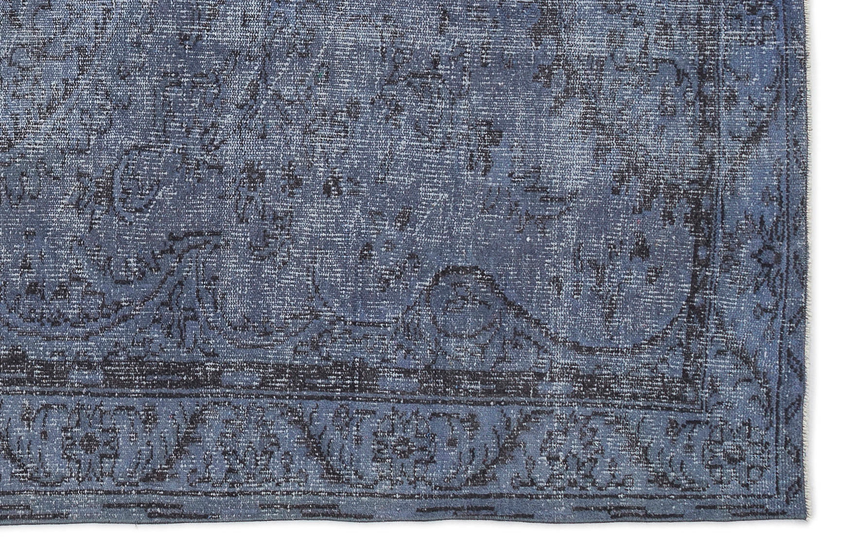 Atina Blue Vintage Wool Handmade Area Rug 5'4" x 8'4"