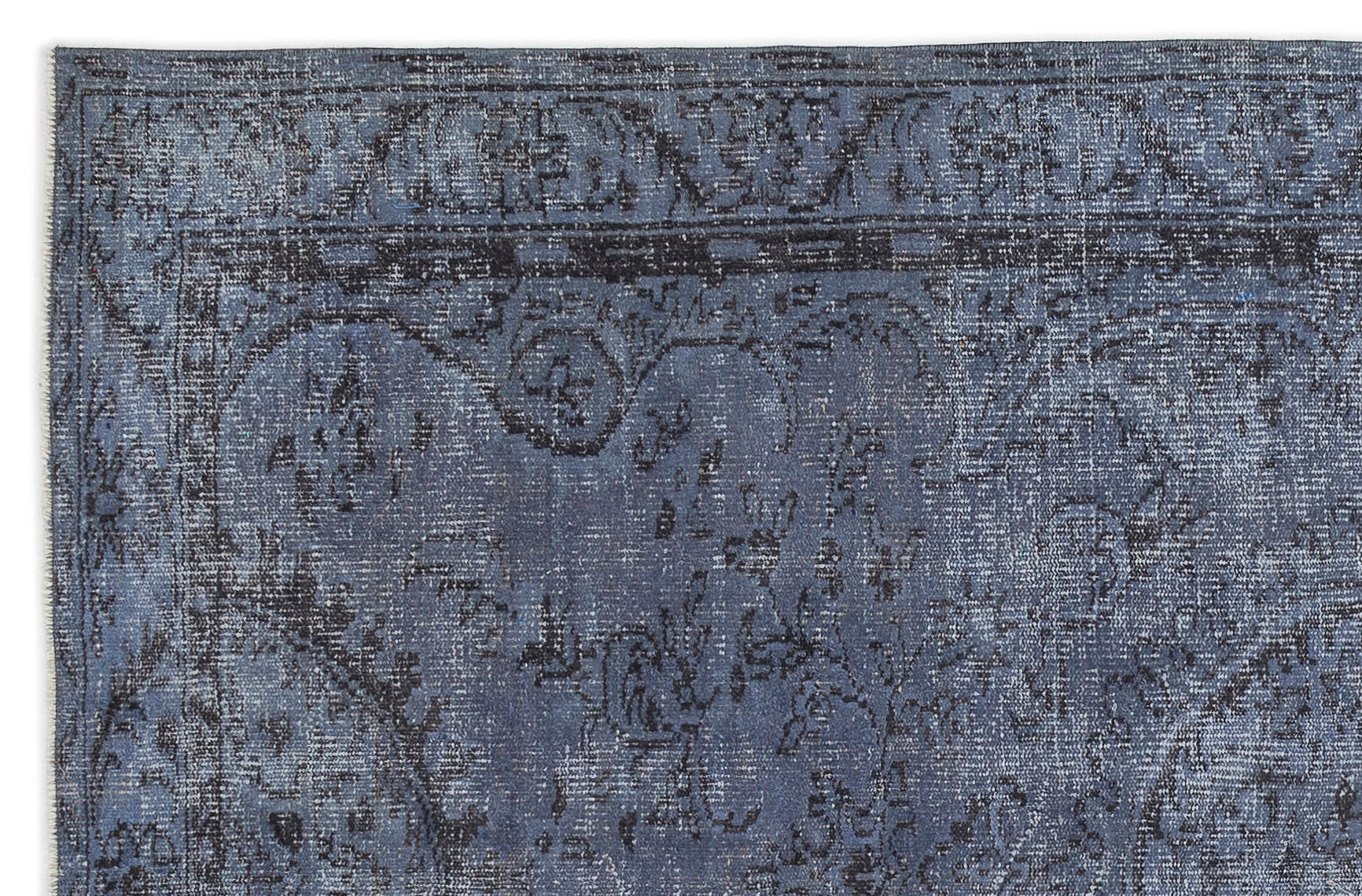 Atina Blue Vintage Wool Handmade Area Rug 5'4" x 8'4"