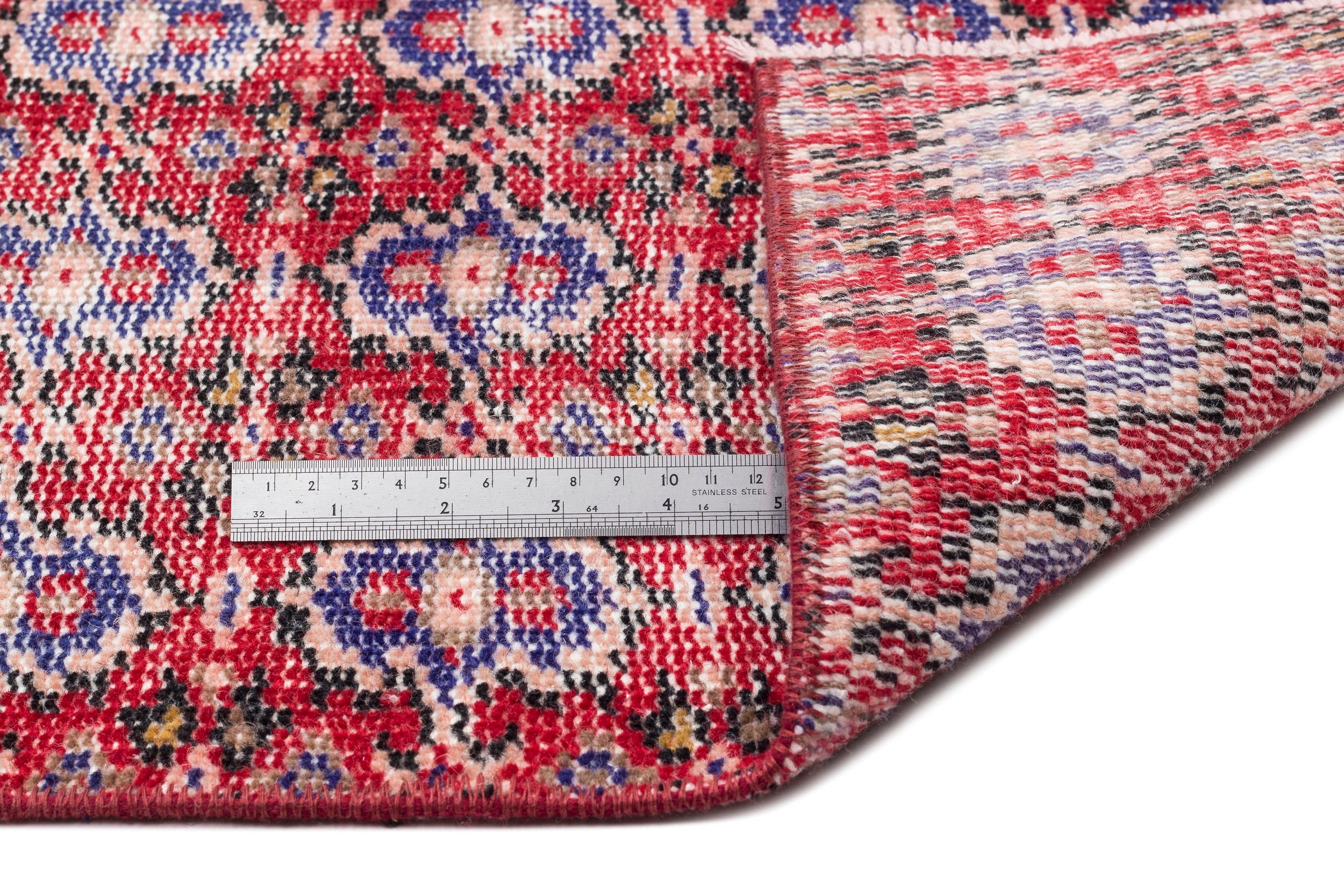 Atina Red Vintage Wool Handmade Area Rug 6'0" x 8'9"
