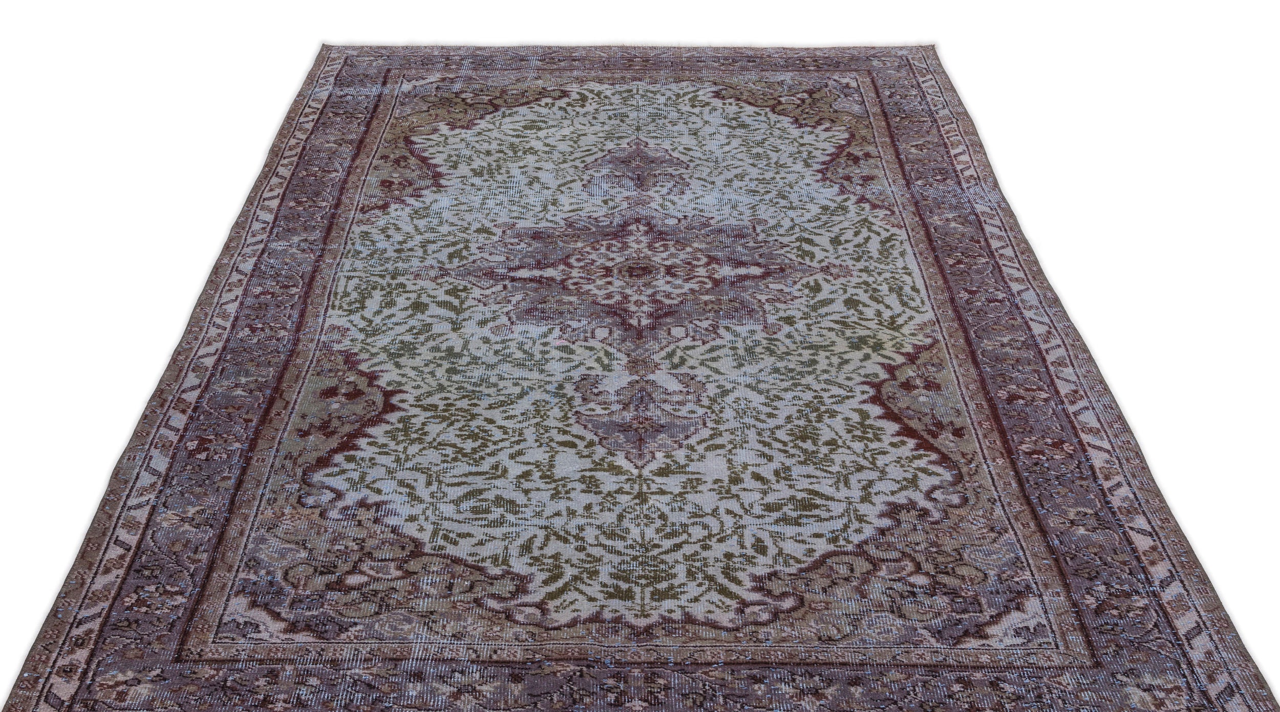 Atina Blue Vintage Wool Handmade Area Rug 5'2" x 9'5"