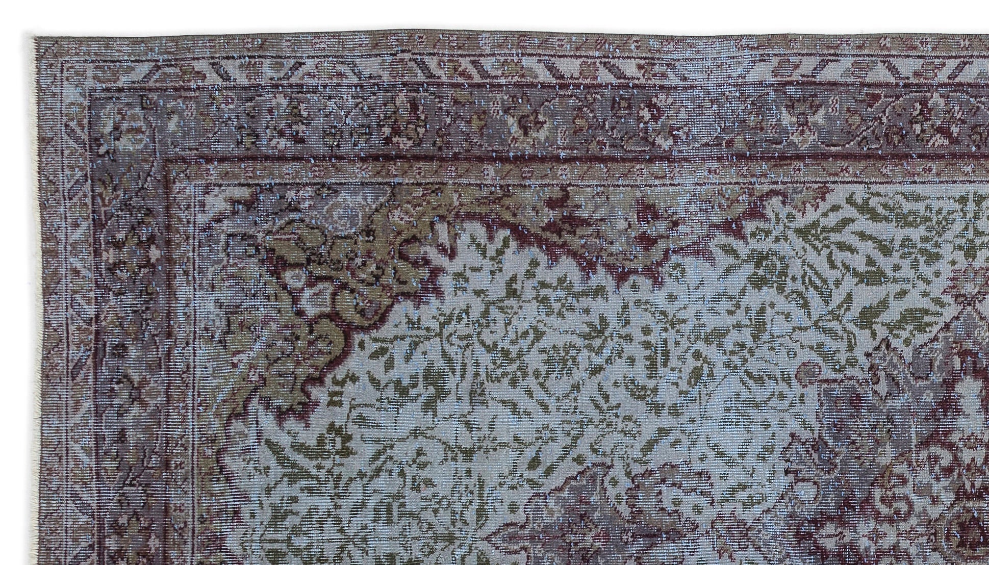 Atina Blue Vintage Wool Handmade Area Rug 5'2" x 9'5"