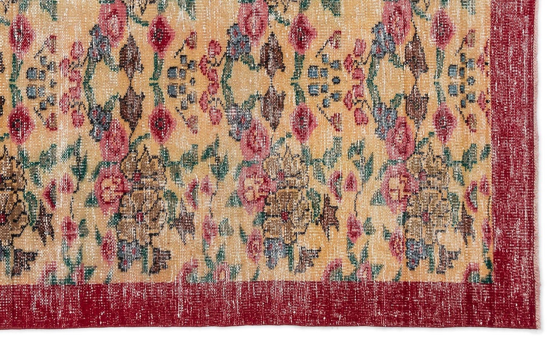Atina Cream Vintage Wool Handmade Area Rug 5'5" x 9'0"