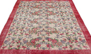 Atina Cream Vintage Wool Handmade Area Rug 5'5" x 8'8"