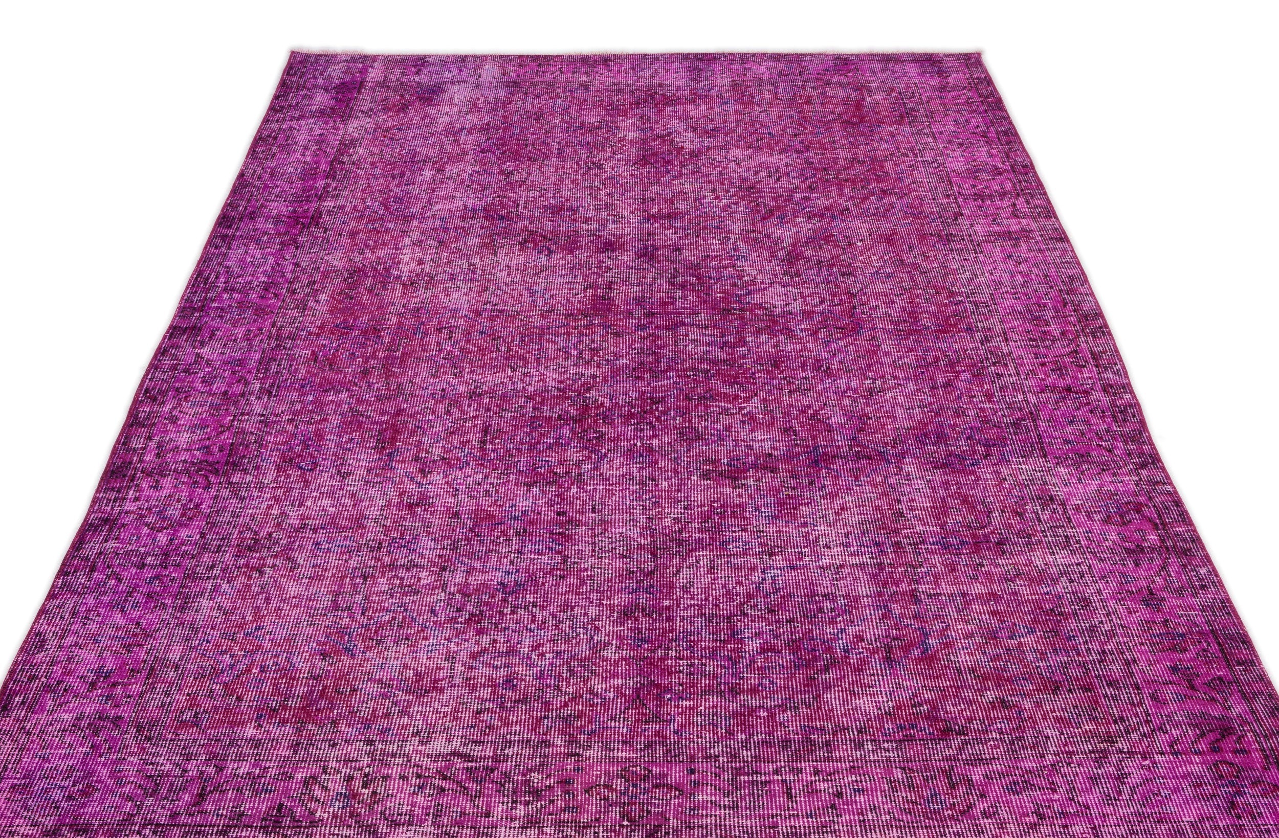 Atina Pink Vintage Wool Handmade Area Rug 4'9" x 8'10"
