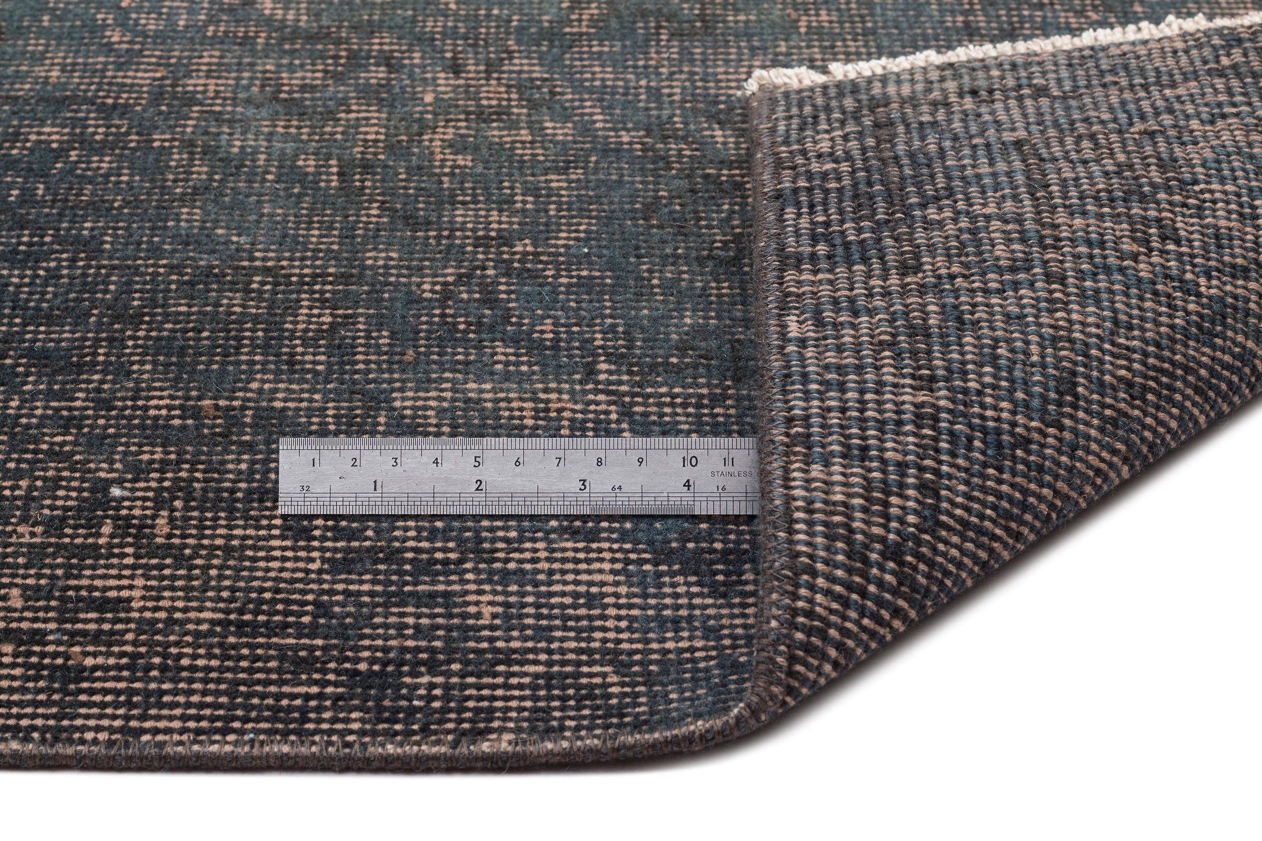 Atina Grey Vintage Wool Handmade Area Rug 5'3" x 8'11"
