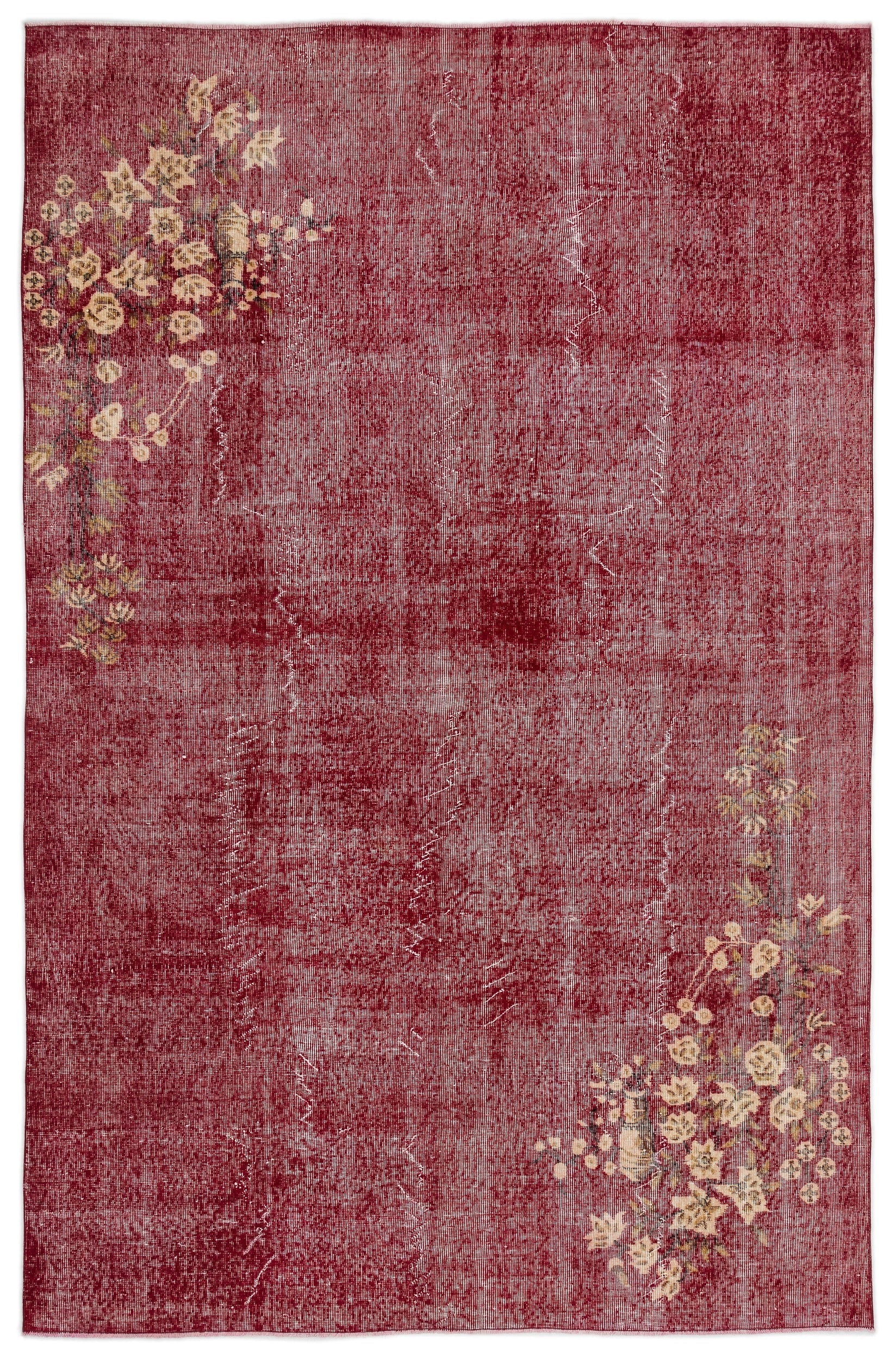 Atina Cream Vintage Wool Handmade Area Rug 6'6" x 10'0"