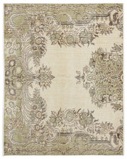 Atina Beige Vintage Wool Handmade Area Rug 4'5" x 5'6"