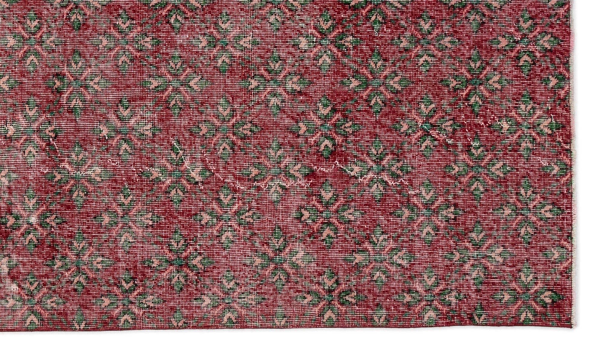 Atina Red Vintage Wool Handmade Area Rug 5'6" x 9'8"