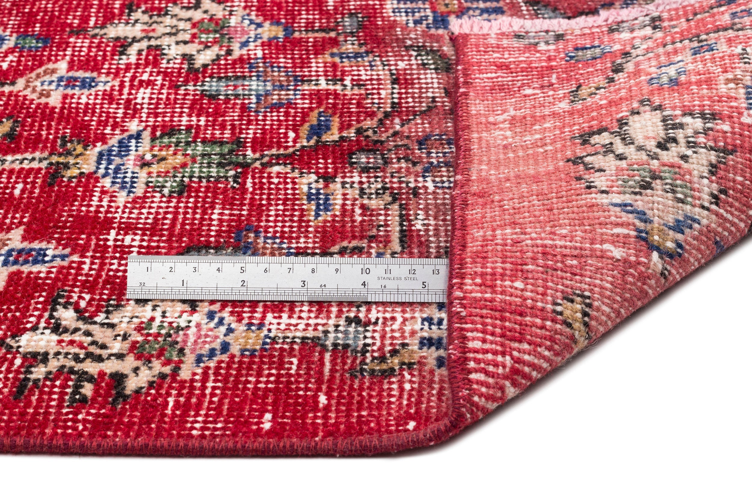 Atina Red Vintage Wool Handmade Area Rug 5'9" x 8'10"