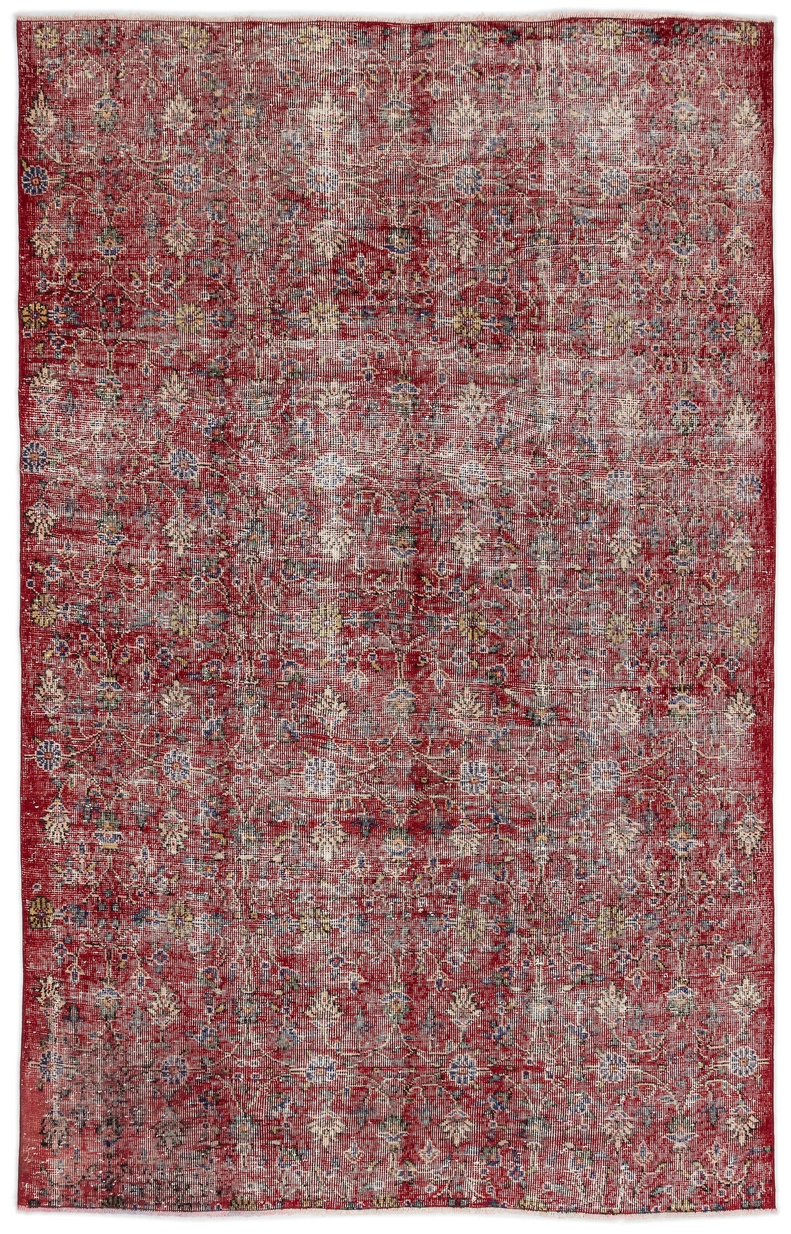 Atina Red Vintage Wool Handmade Area Rug 5'9" x 8'10"