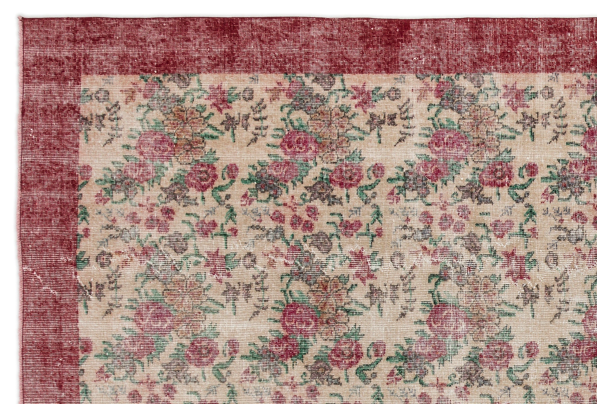 Atina Cream Vintage Wool Handmade Area Rug 6'10" x 10'3"