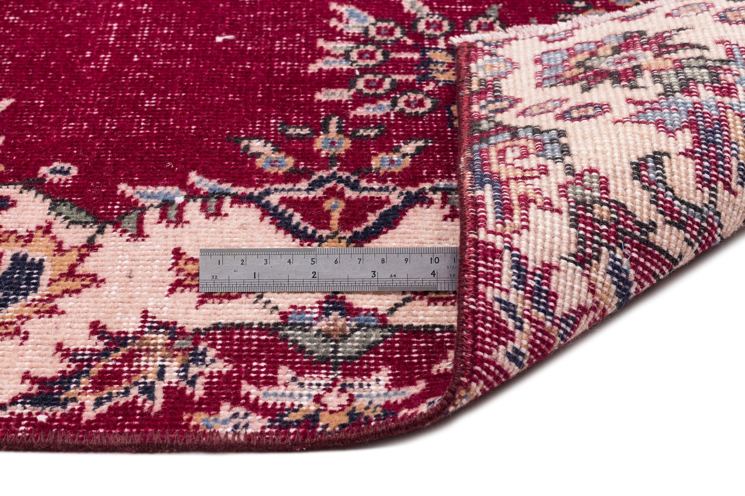 Atina Red Vintage Wool Handmade Area Rug 5'4" x 8'6"