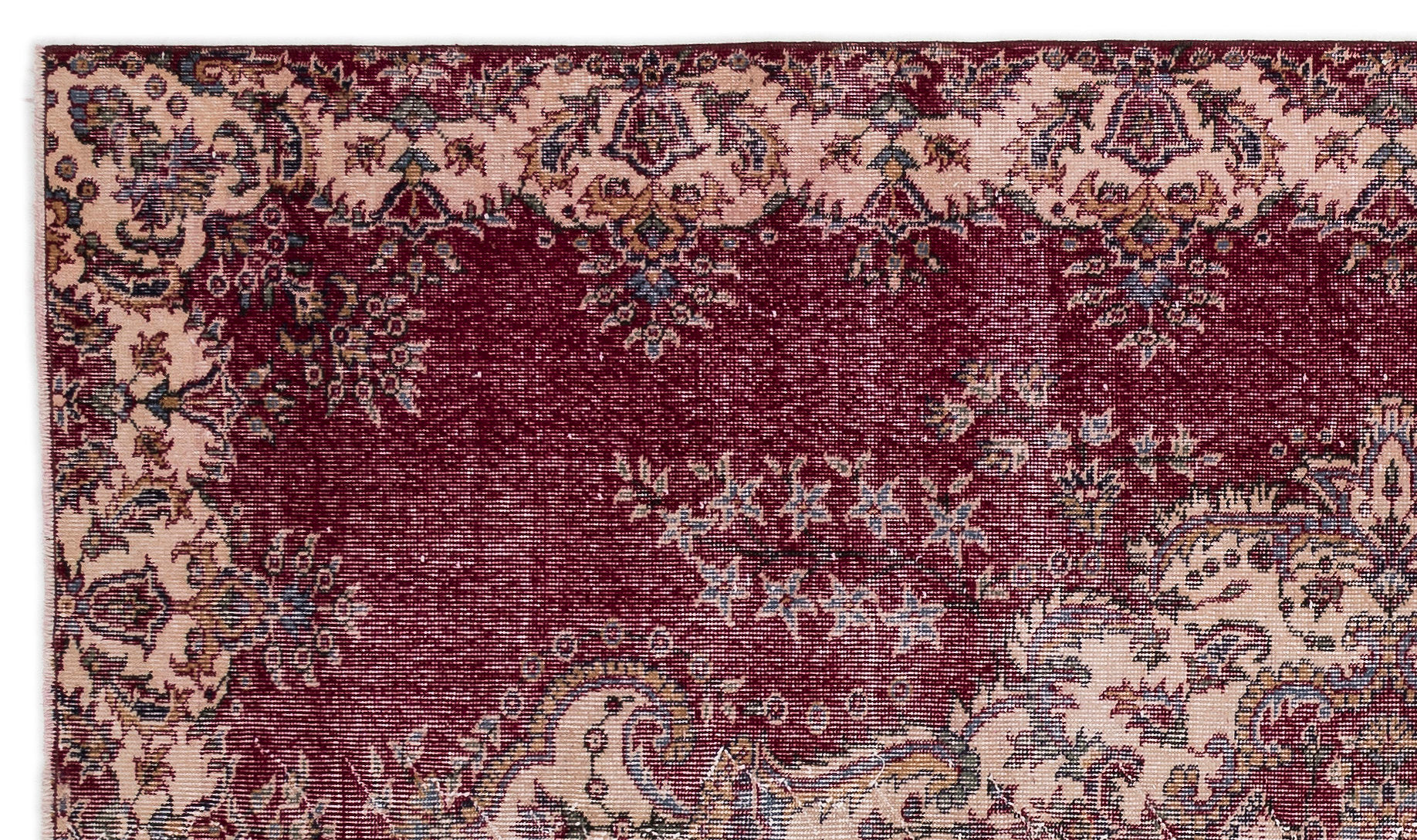 Atina Red Vintage Wool Handmade Area Rug 5'4" x 8'6"