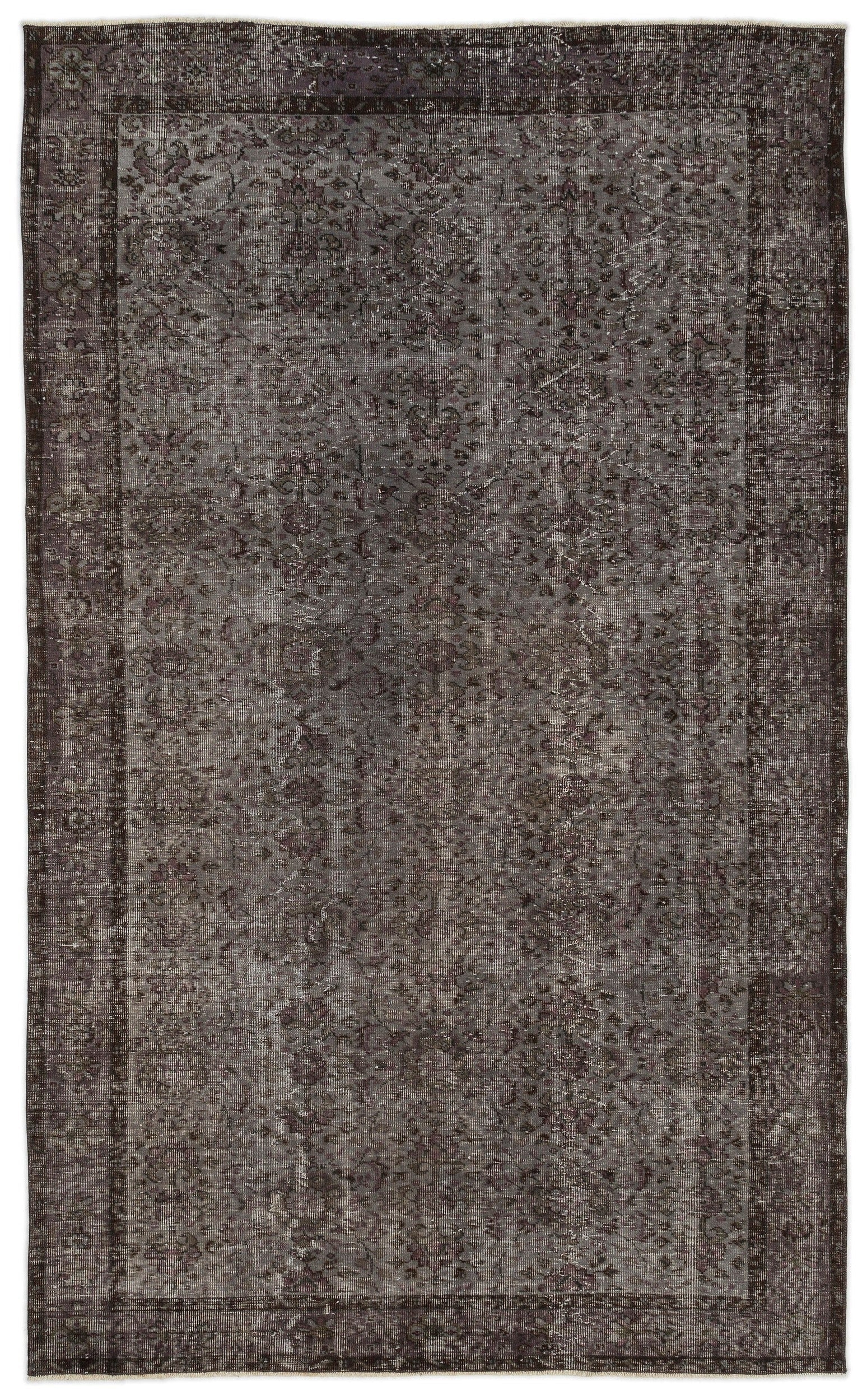 Atina Grey Vintage Wool Handmade Area Rug 5'9" x 9'4"
