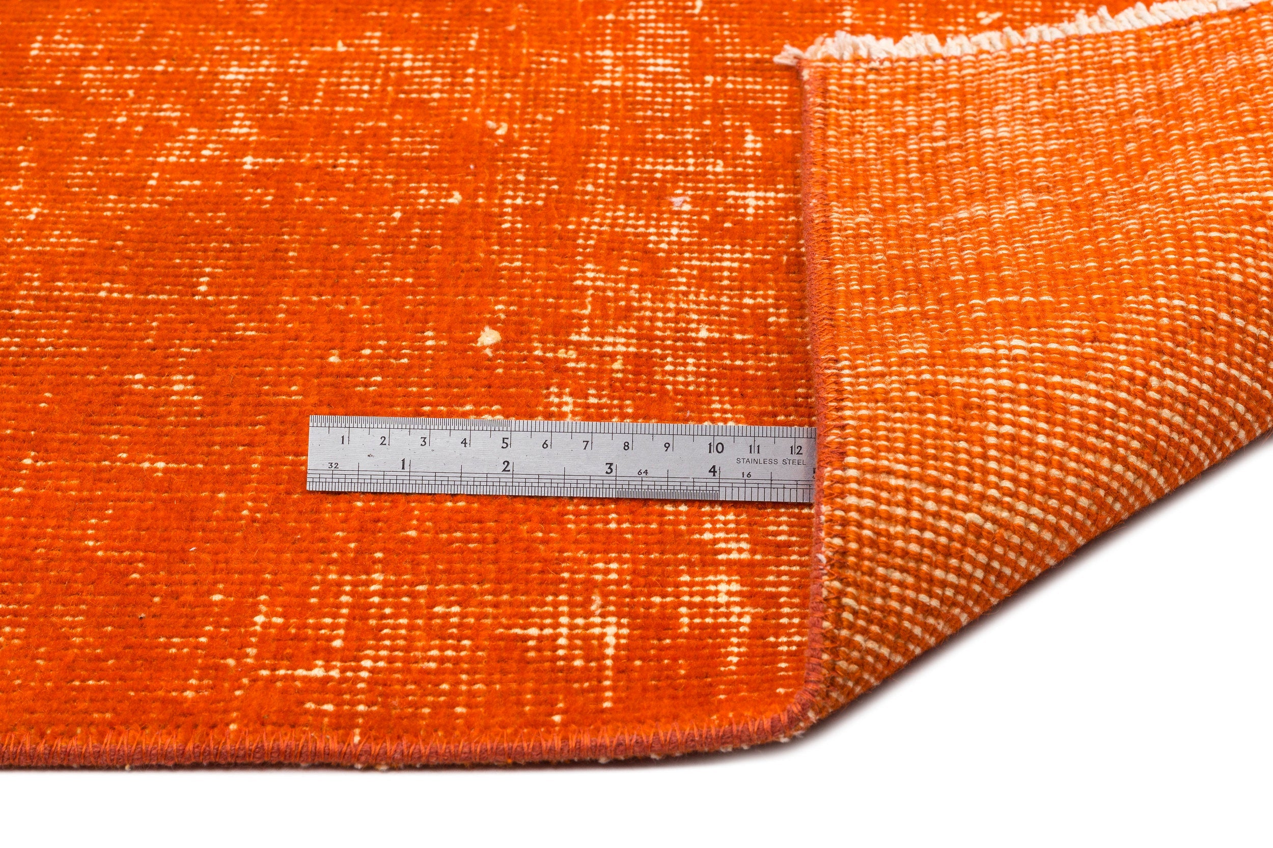 Atina Orange Vintage Wool Handmade Area Rug 5'7" x 8'10"