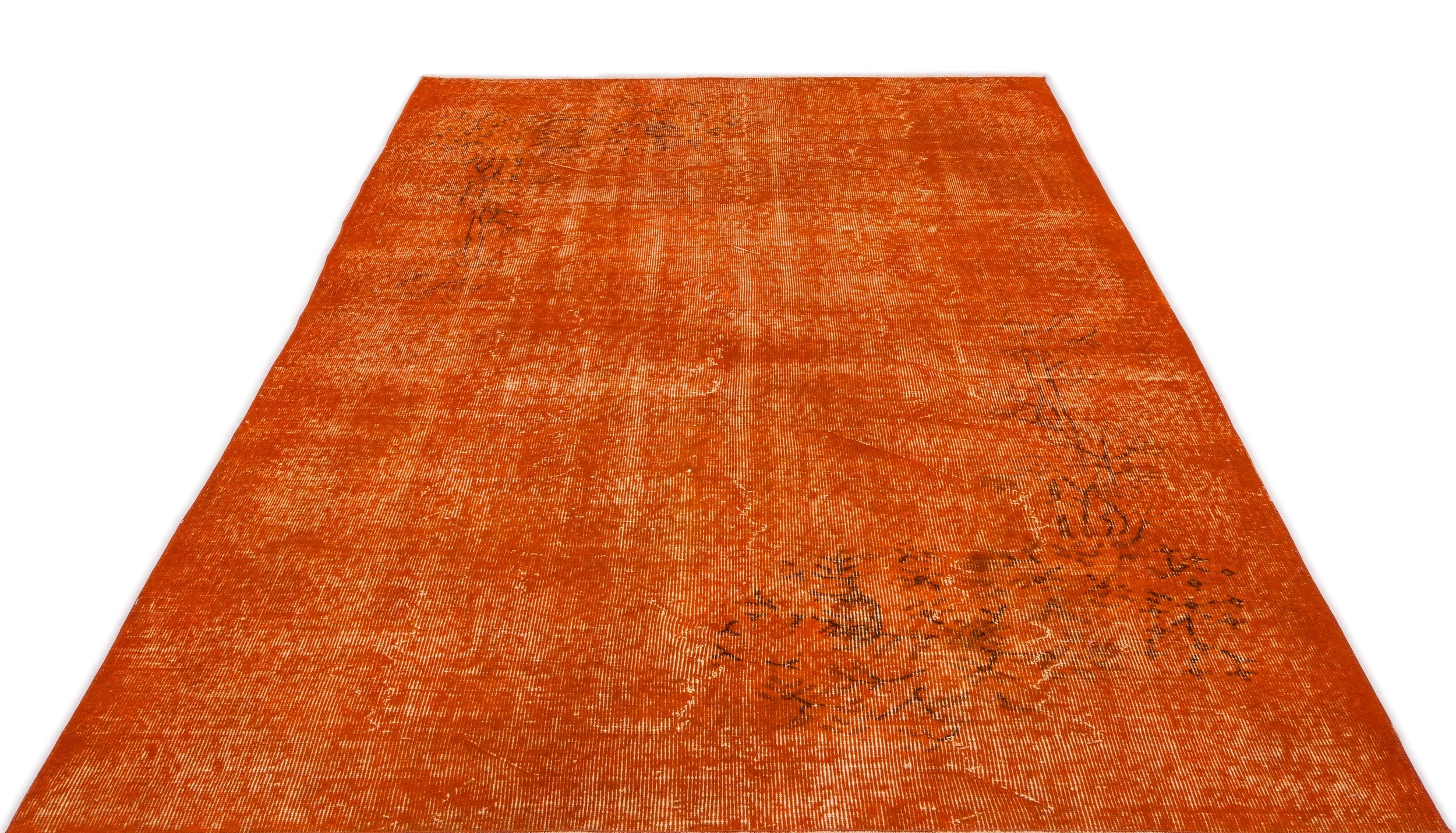 Atina Orange Vintage Wool Handmade Area Rug 5'7" x 8'10"