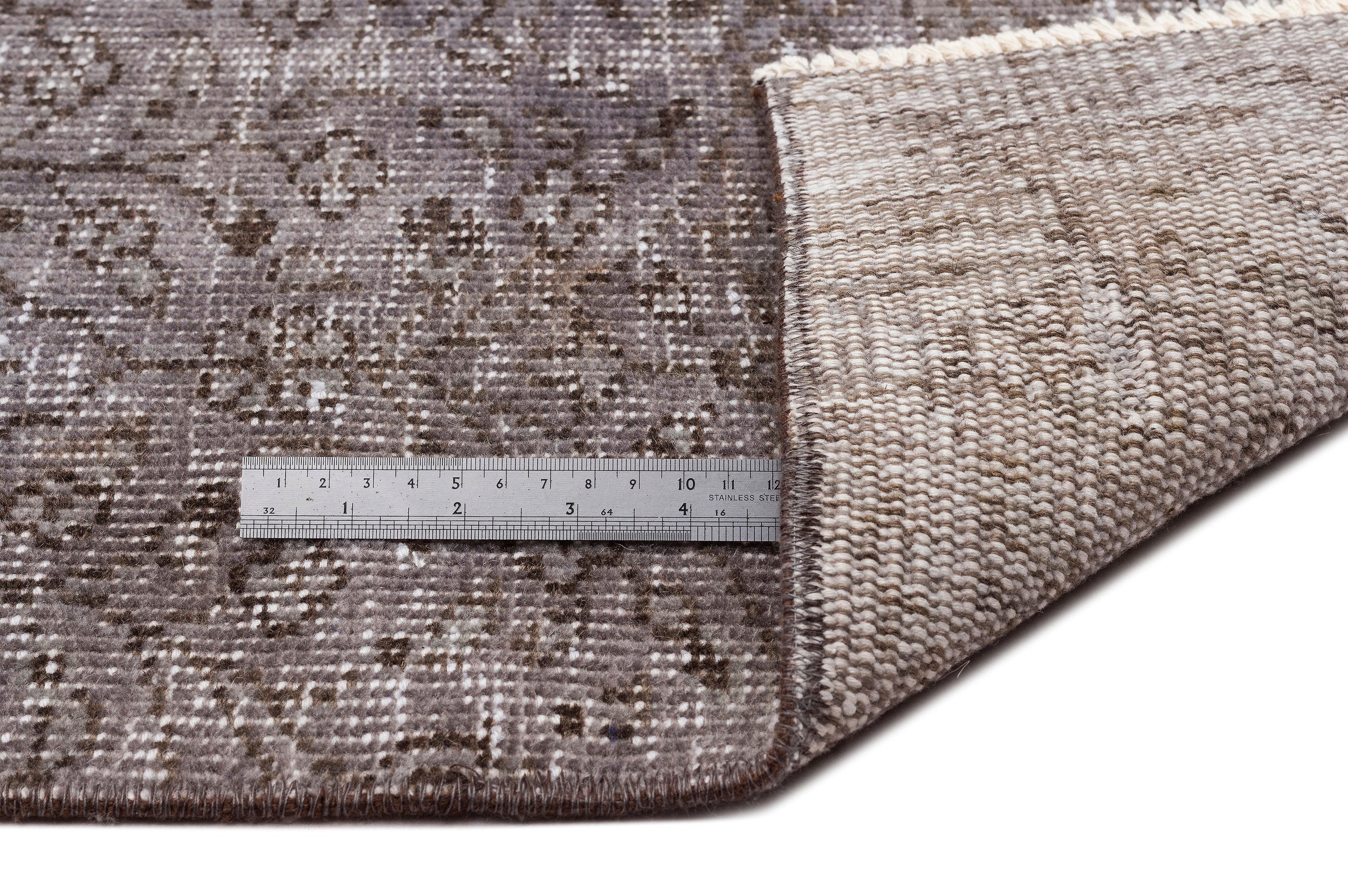 Atina Grey Vintage Wool Handmade Area Rug 6'1" x 9'2"