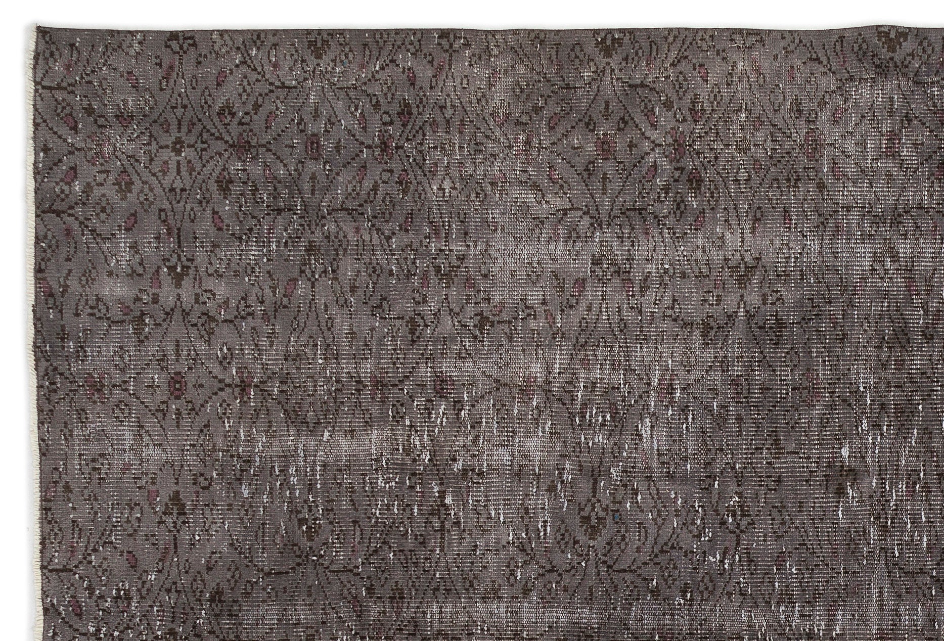 Atina Grey Vintage Wool Handmade Area Rug 6'1" x 9'2"