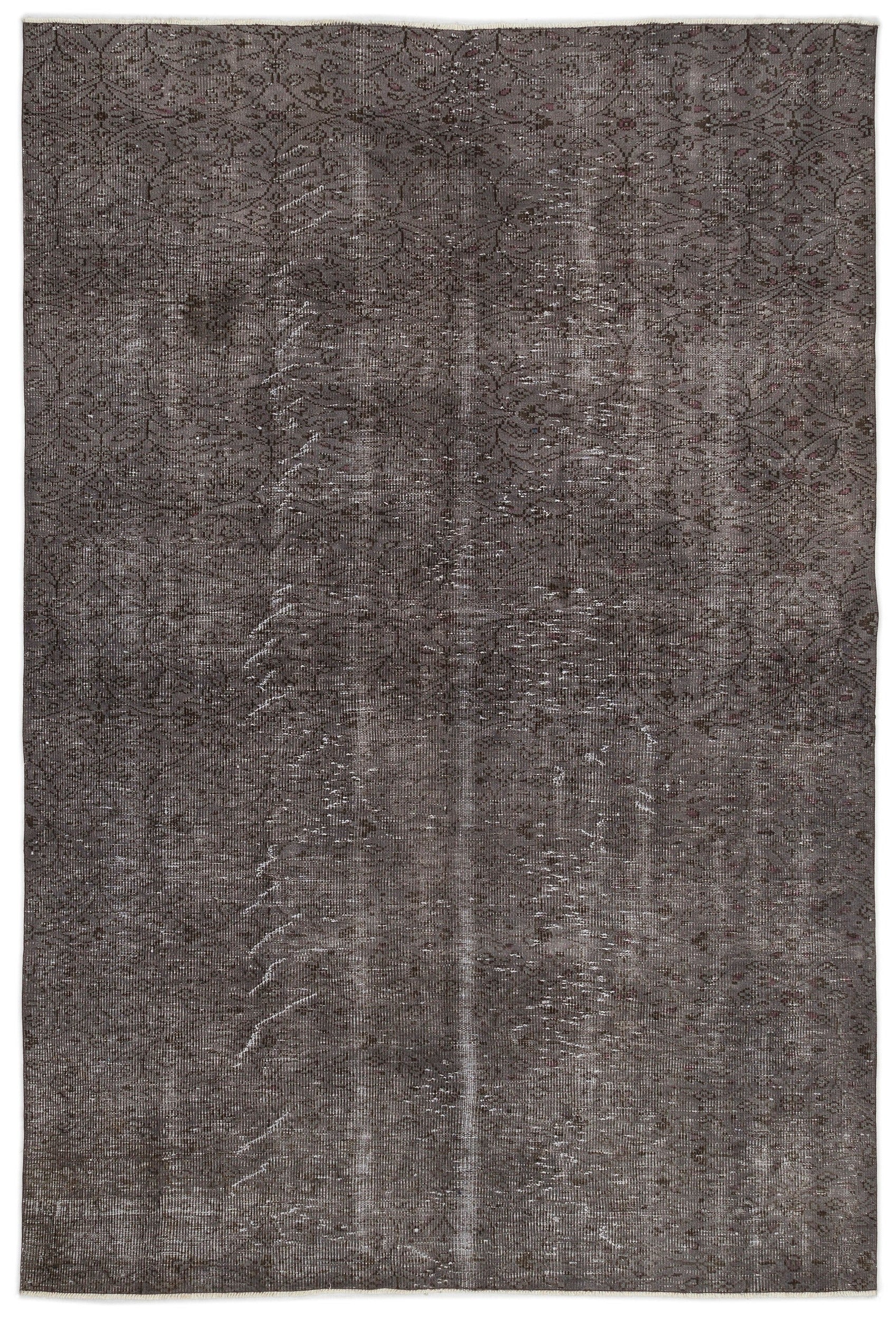 Atina Grey Vintage Wool Handmade Area Rug 6'1" x 9'2"