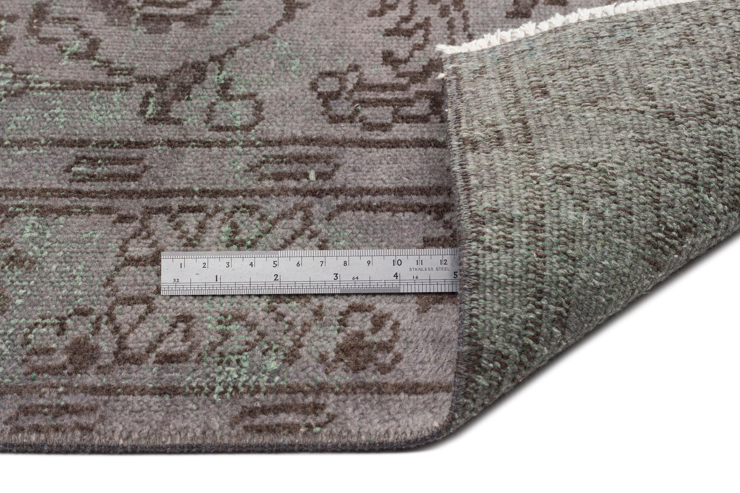 Atina Grey Vintage Wool Handmade Area Rug 5'9" x 9'7"