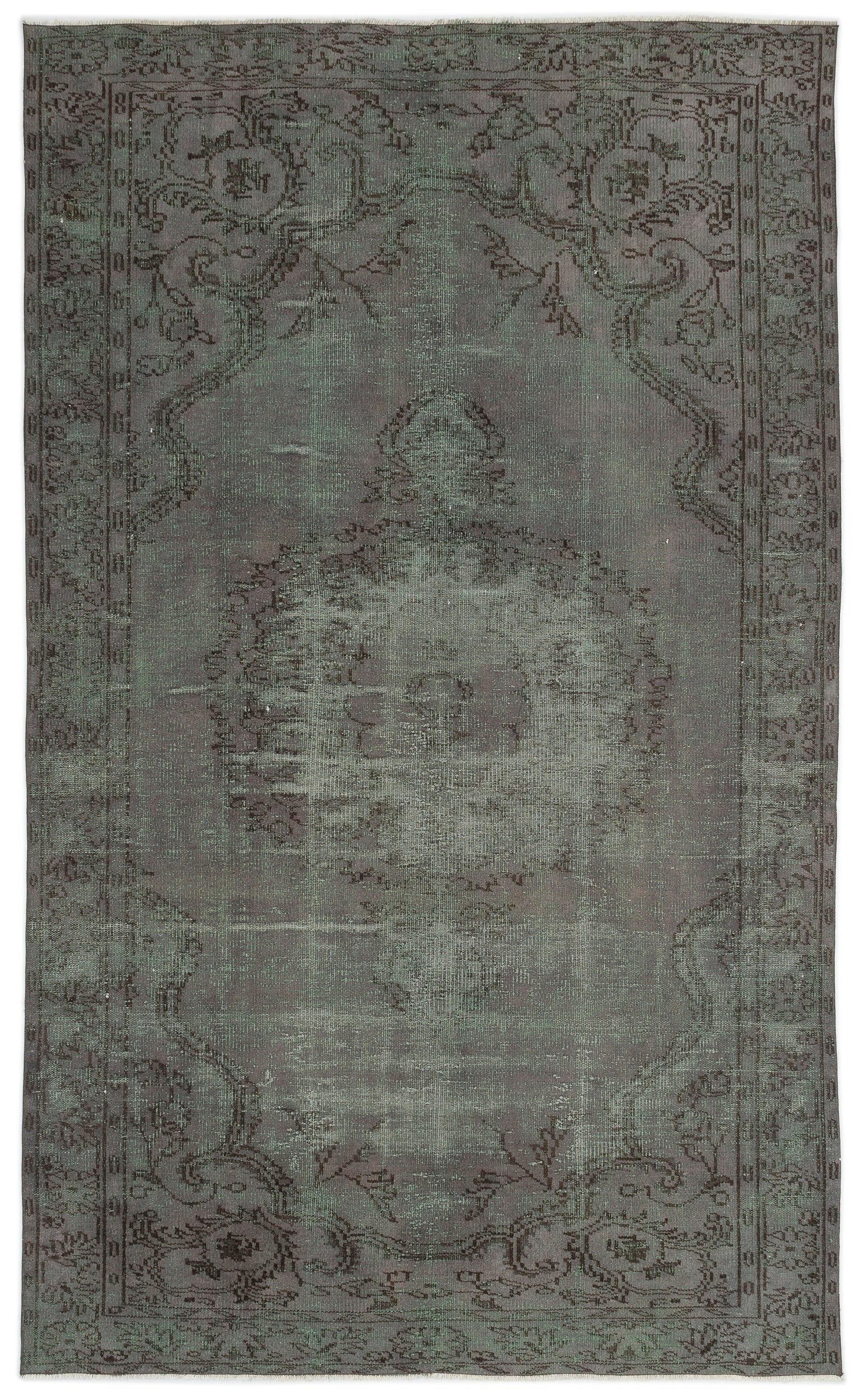 Atina Grey Vintage Wool Handmade Area Rug 5'9" x 9'7"