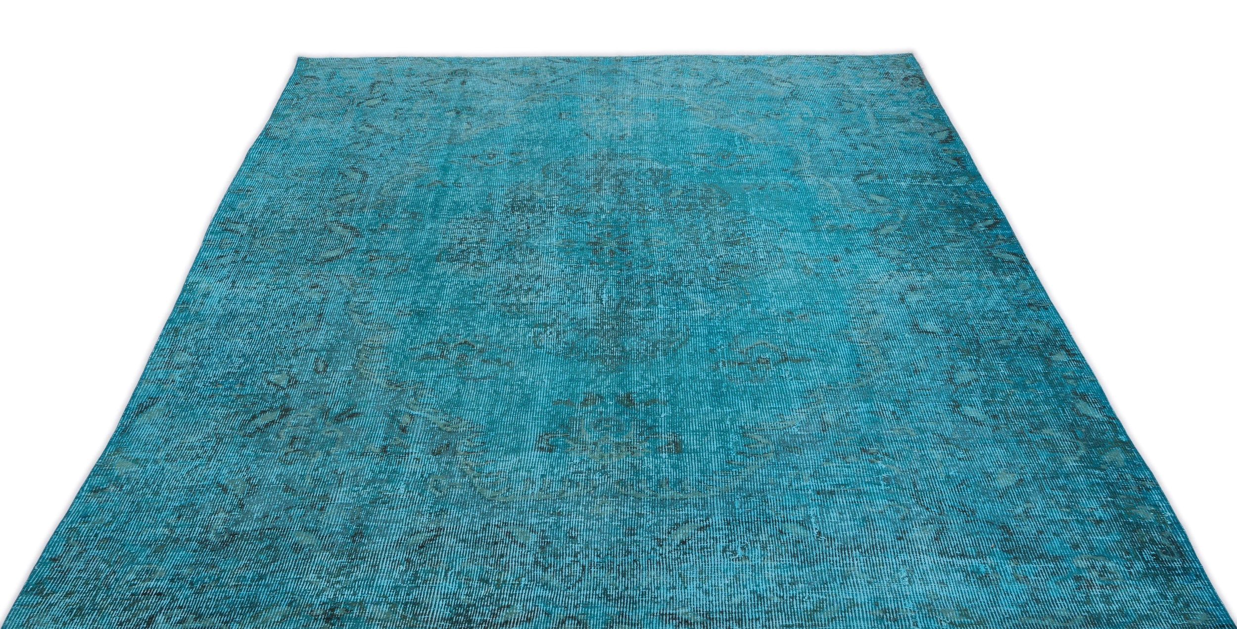 Atina Turquoise Vintage Wool Handmade Area Rug 6'0" x 8'6"