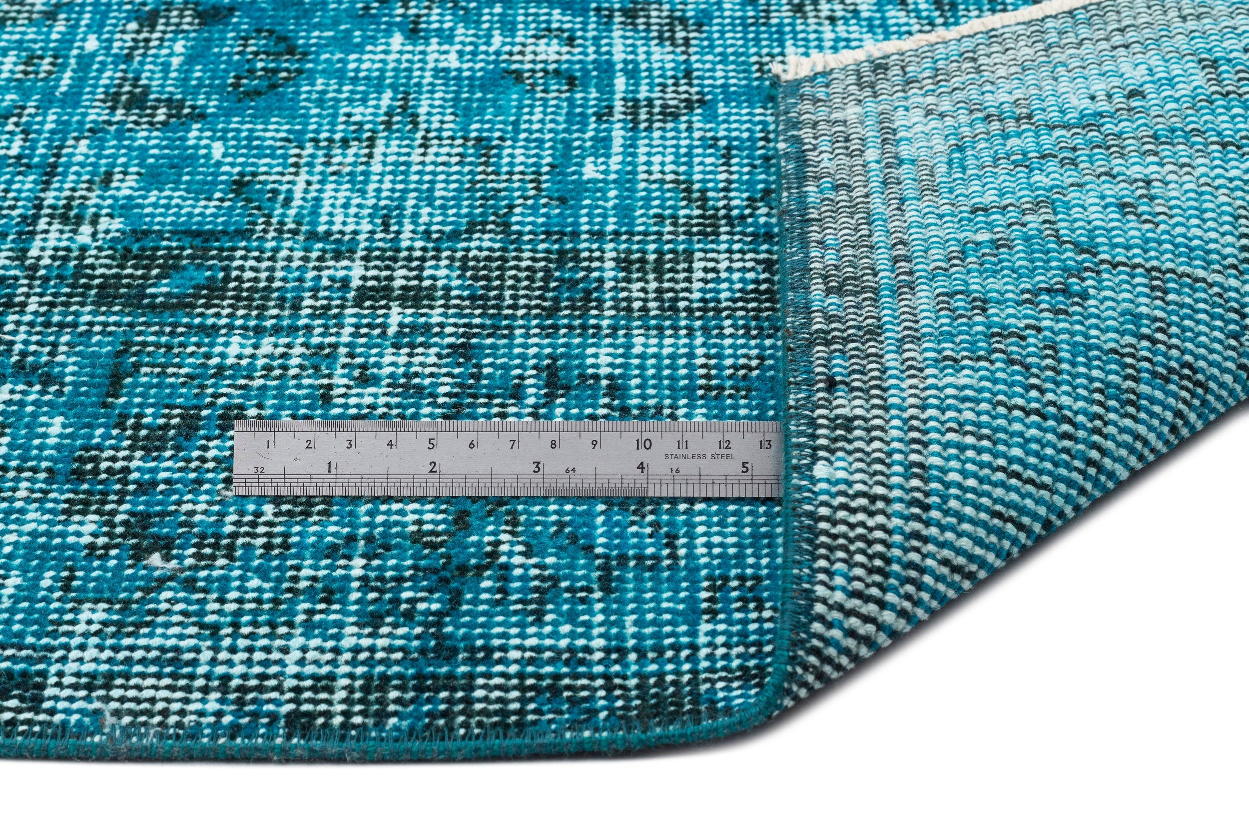 Atina Turquoise Vintage Wool Handmade Area Rug 6'4" x 10'3"