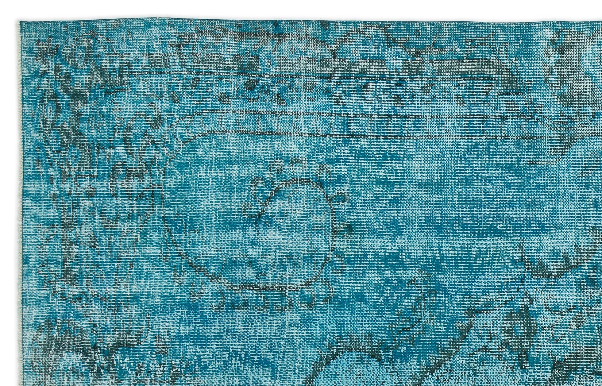Atina Turquoise Vintage Wool Handmade Area Rug 6'0" x 9'7"