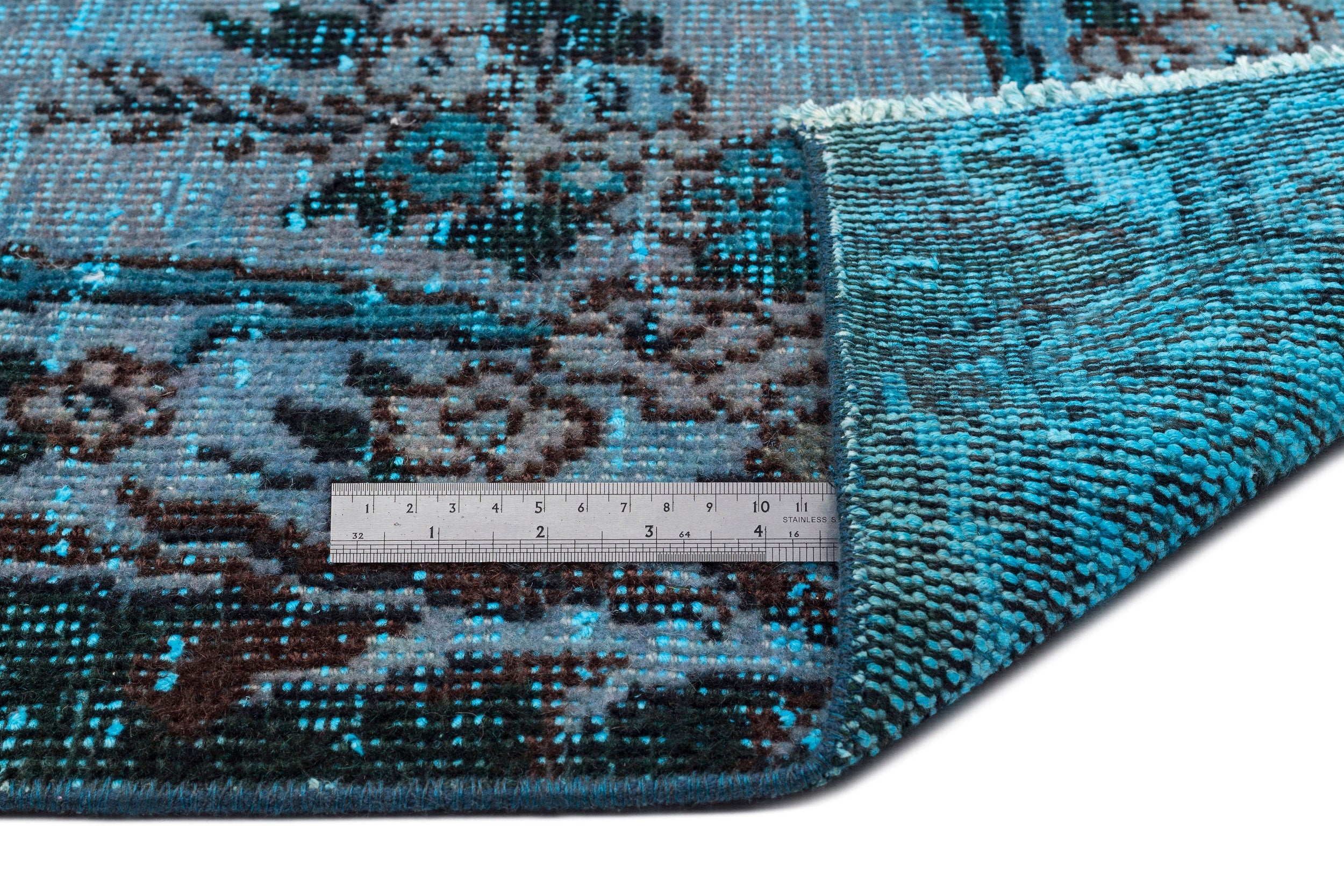 Atina Turquoise Vintage Wool Handmade Area Rug 5'8" x 9'2"