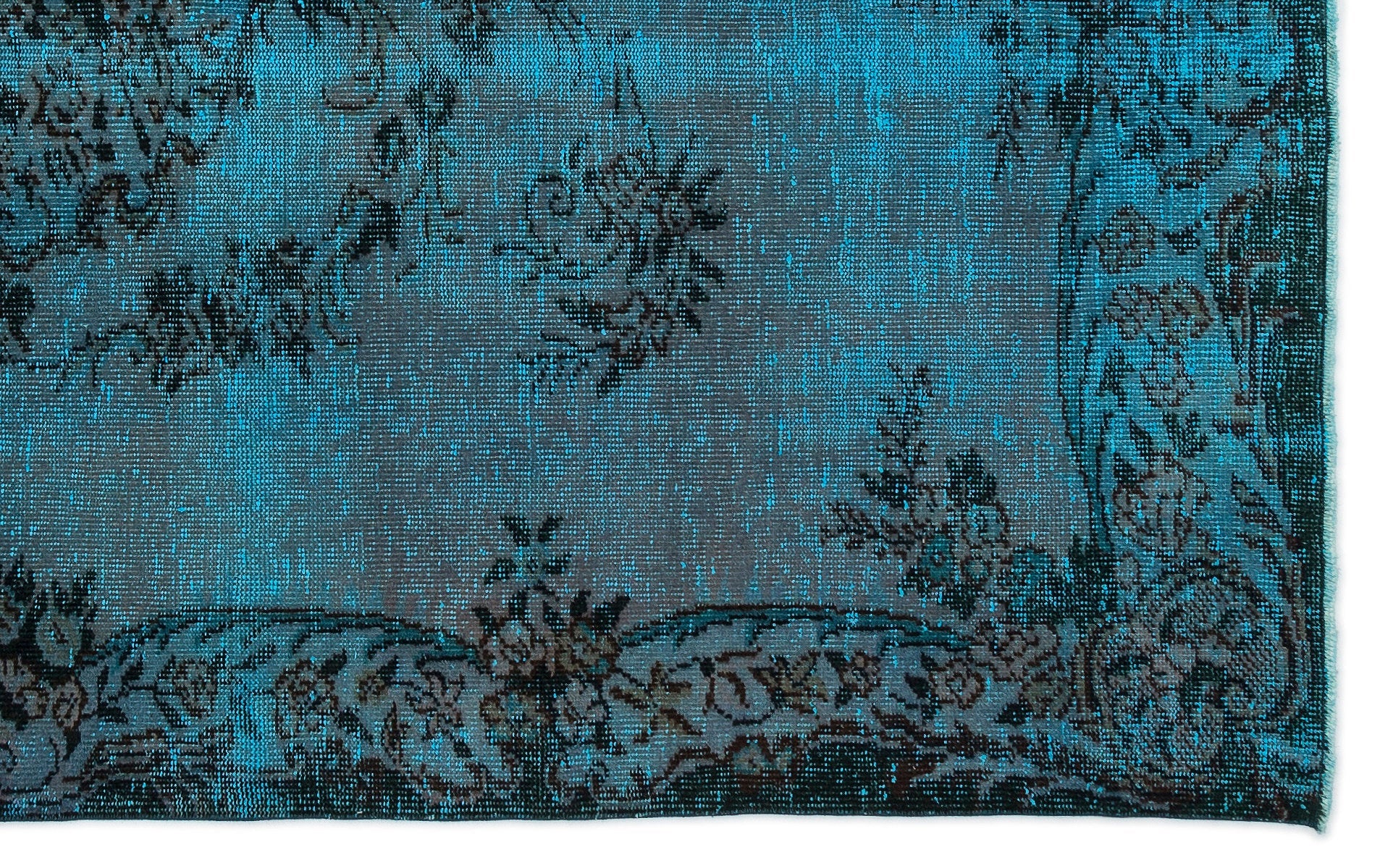Atina Turquoise Vintage Wool Handmade Area Rug 5'8" x 9'2"