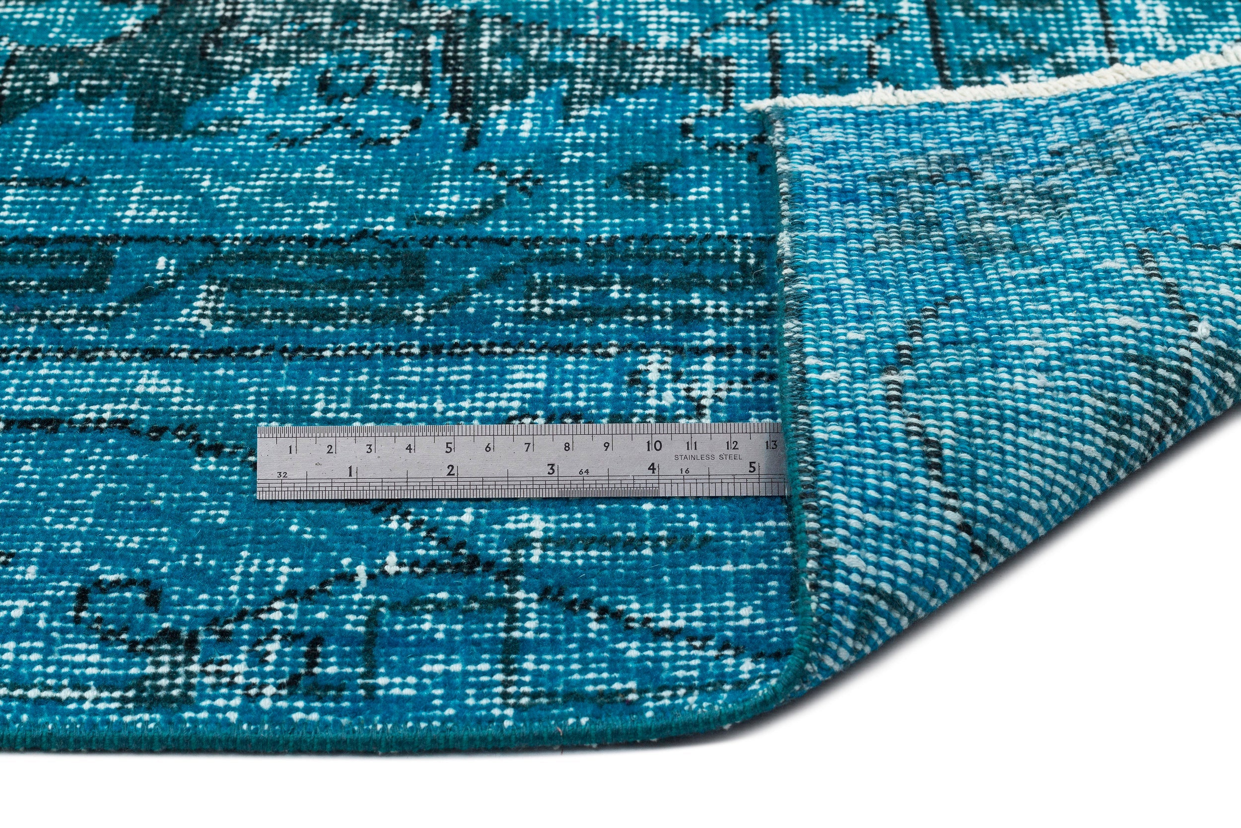 Atina Turquoise Vintage Wool Handmade Area Rug 6'3" x 9'2"