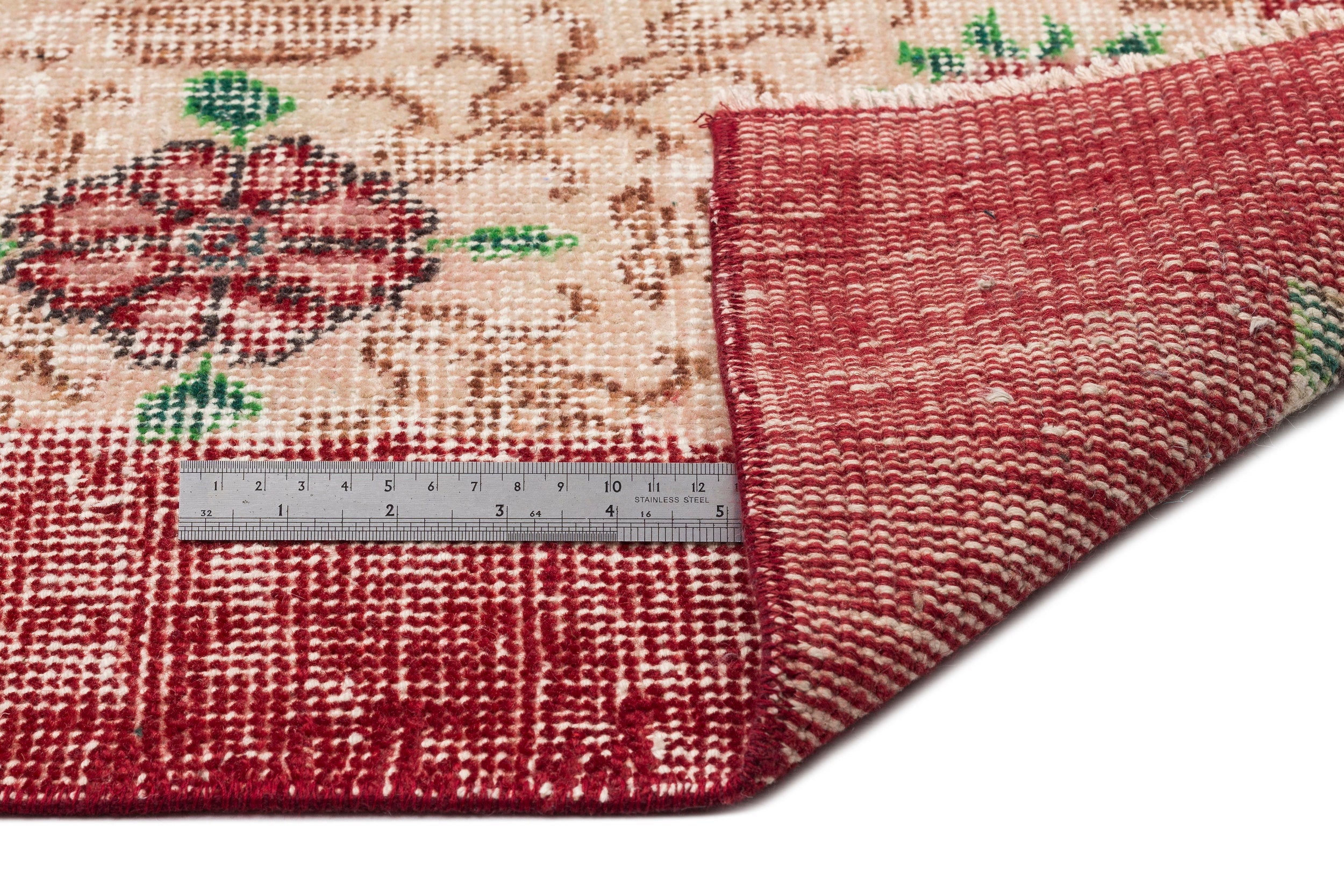 Atina Cream Vintage Wool Handmade Area Rug 7'1" x 10'4"