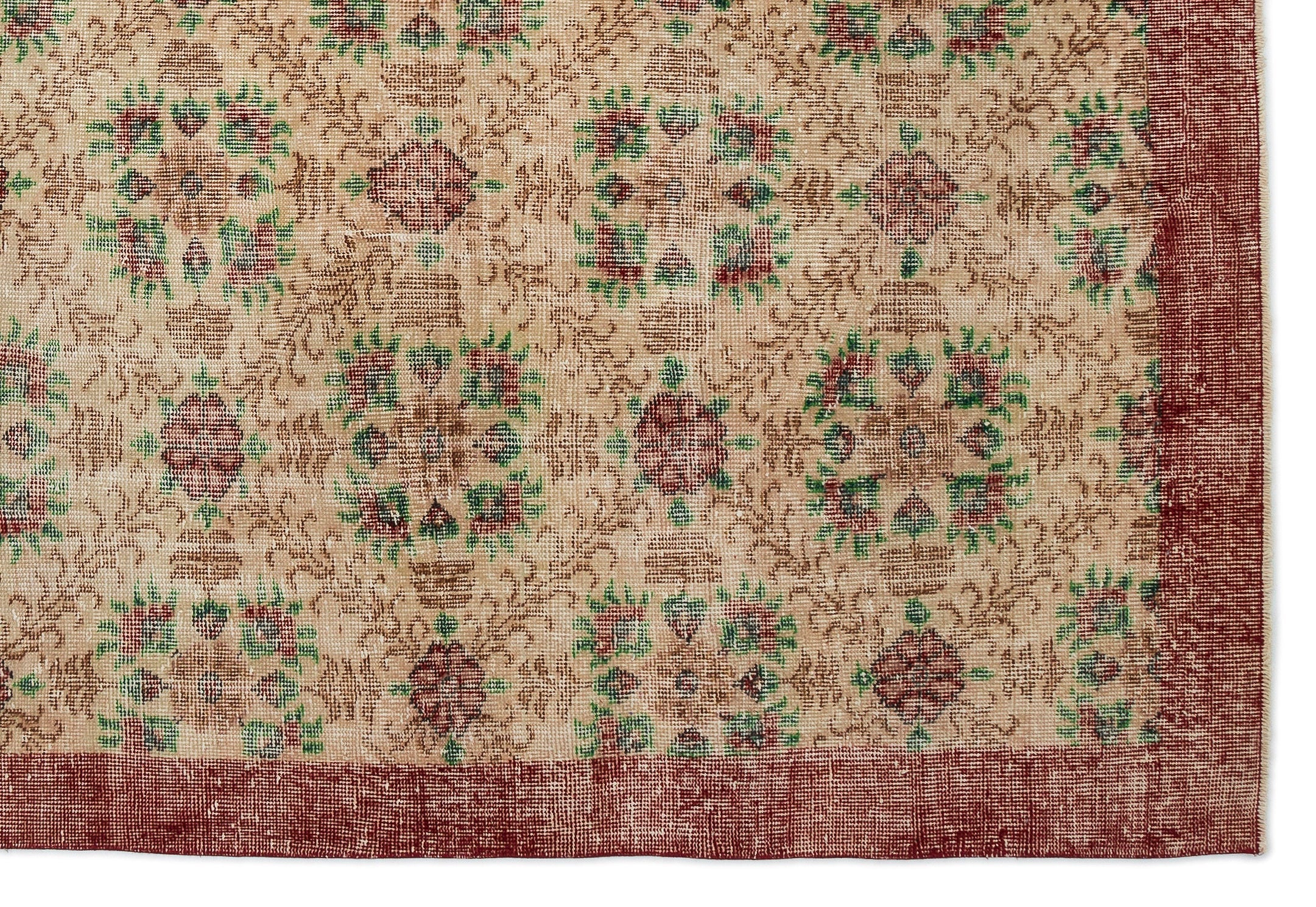 Atina Cream Vintage Wool Handmade Area Rug 7'1" x 10'4"